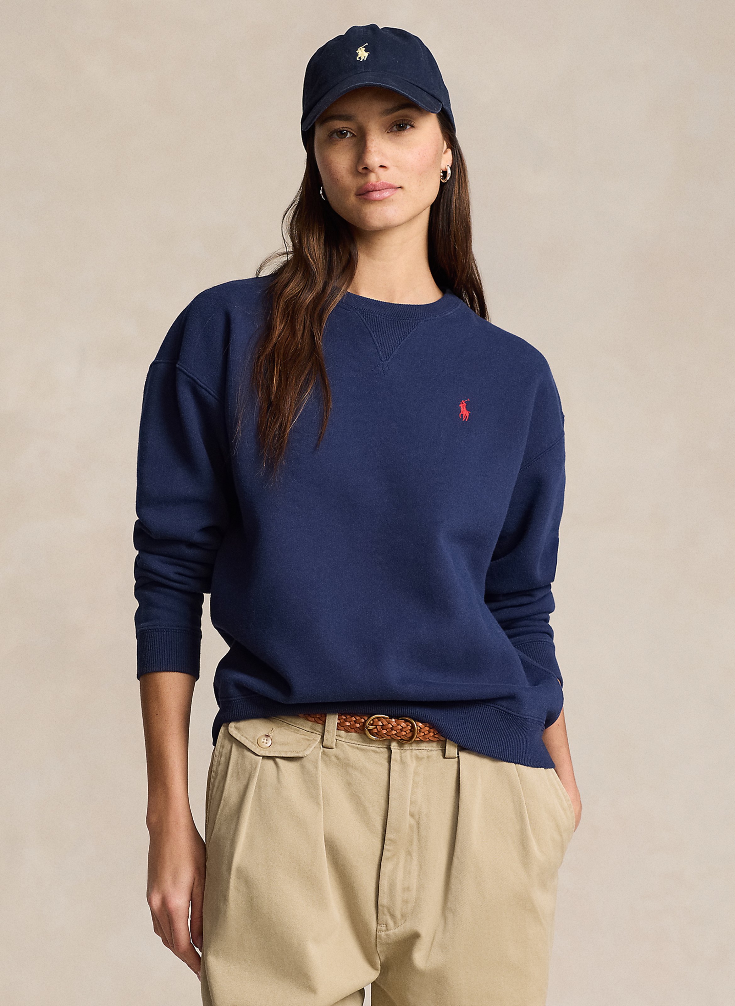 Straight cotton-blend sweatshirt POLO RALPH LAUREN Blue