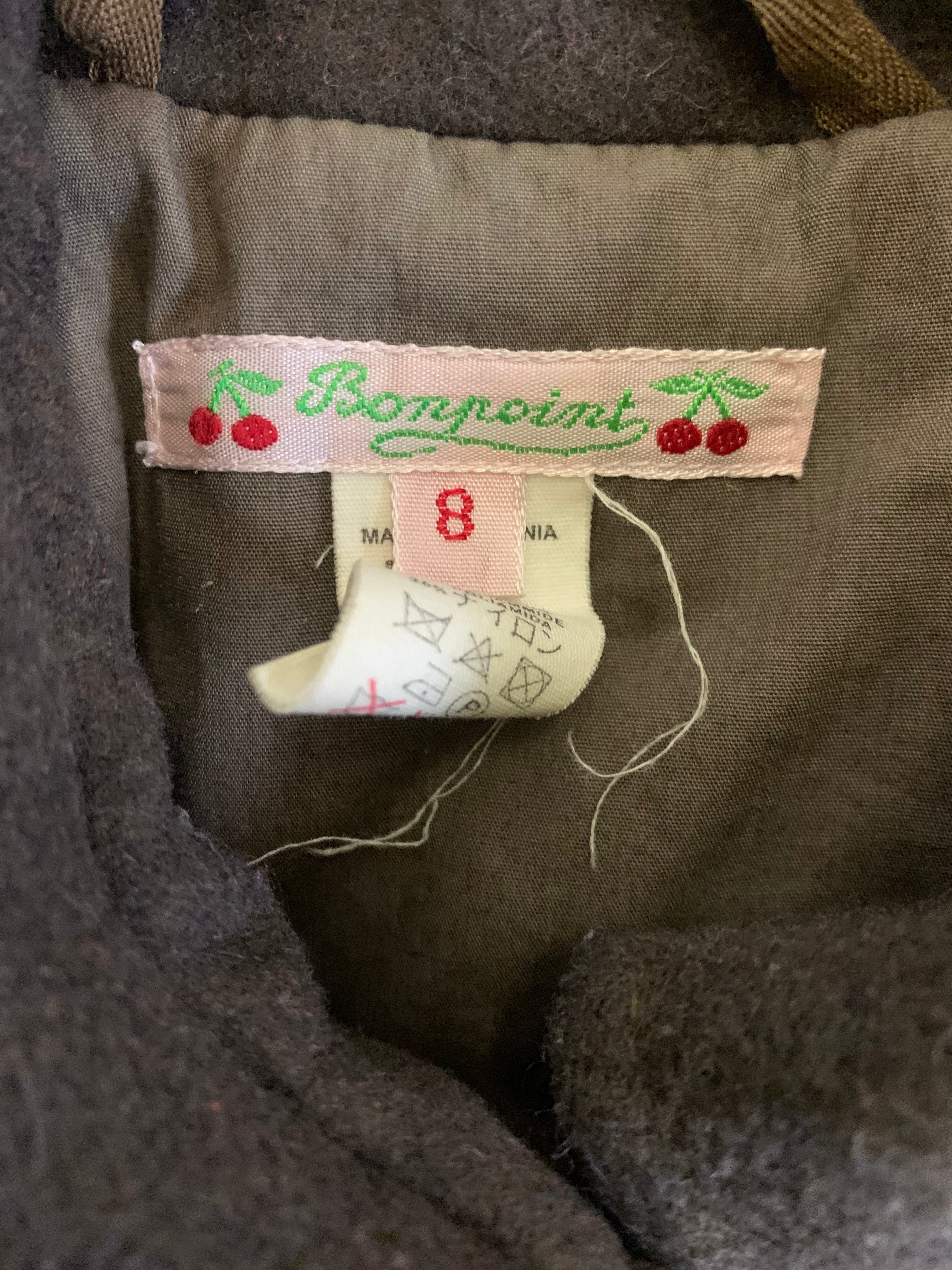 Green Child's Coat - 8 years BONPOINT - Seconde Main Green