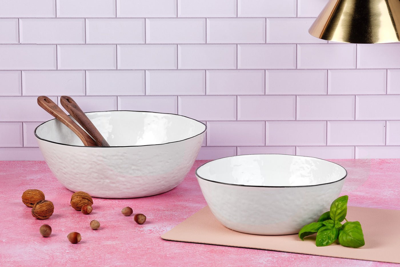 Pure salad bowl ø24cm and ø30cm - 2 pieces - snow white BJORN White