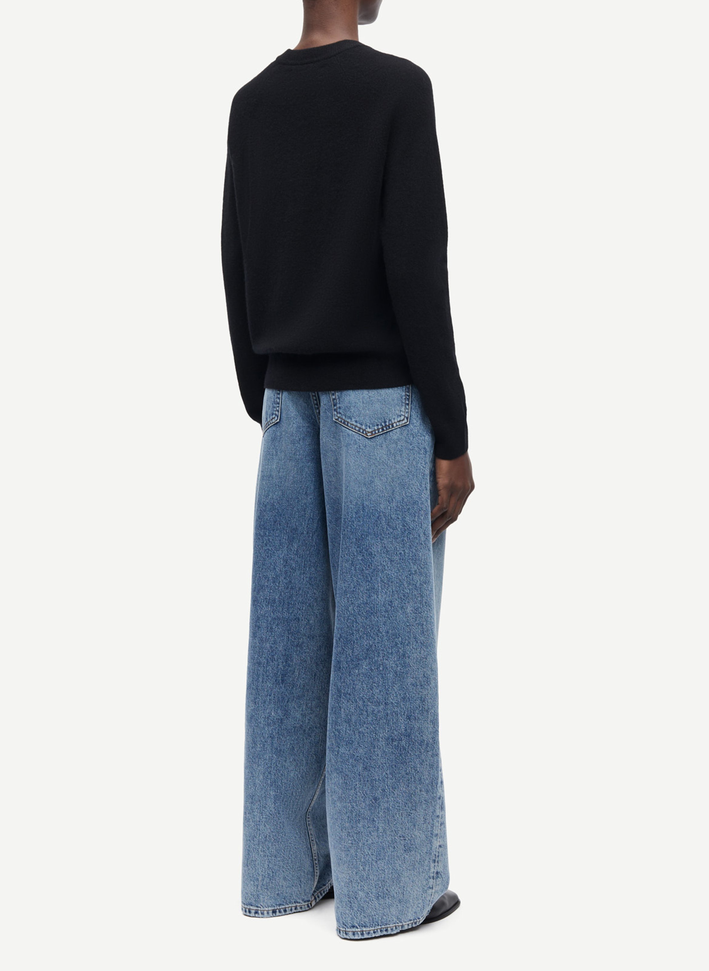 Jean ample droit taille haute en coton bio  SAMSOE SAMSOE Bleu