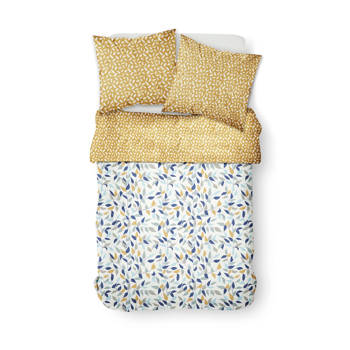 Printed cotton bed set TODAY LINGE DE MAISON Yellow