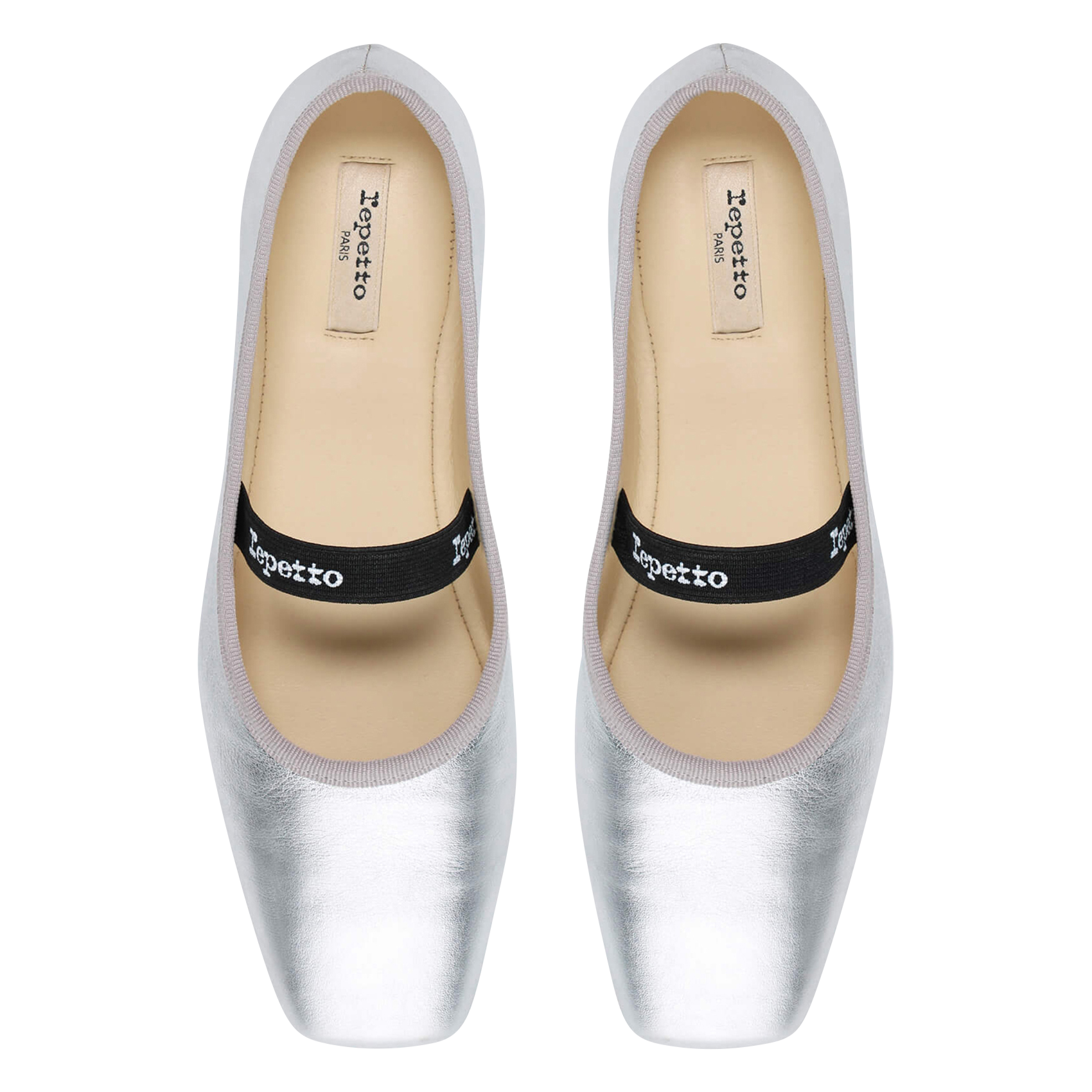 Ballerines en cuir REPETTO Argent