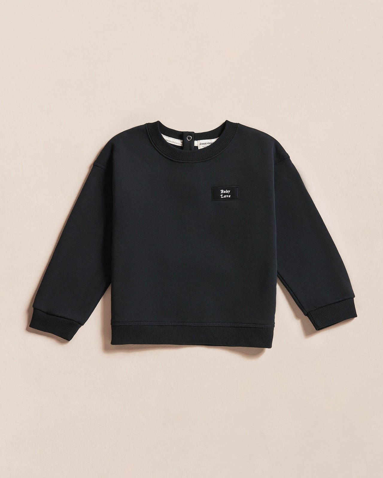 The mini patch baby love organic cotton sweatshirt EMOI EMOI Blue