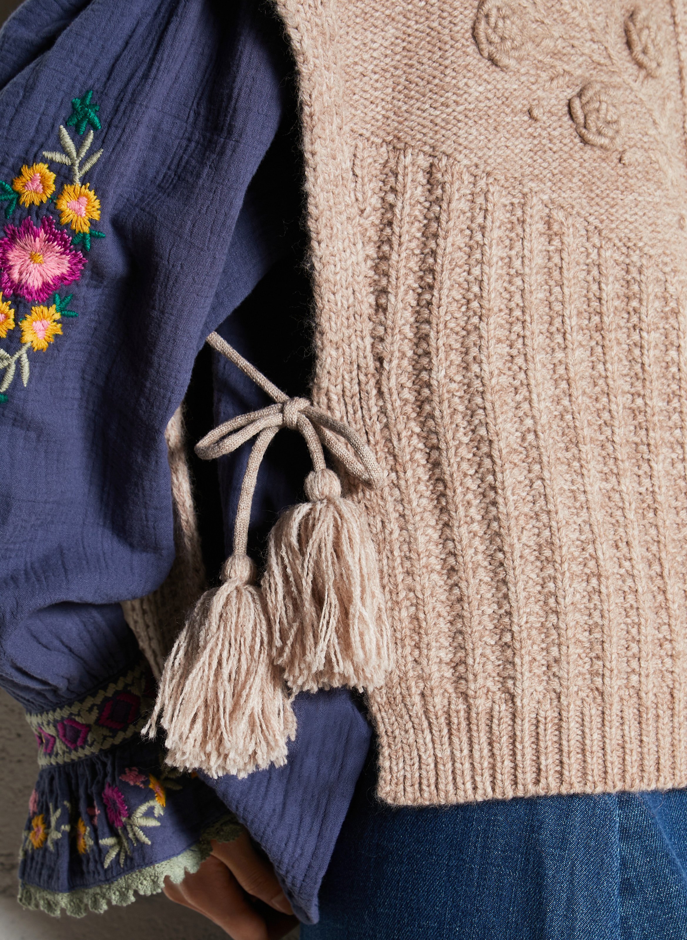 Straight knit poncho LOUISE MISHA Beige