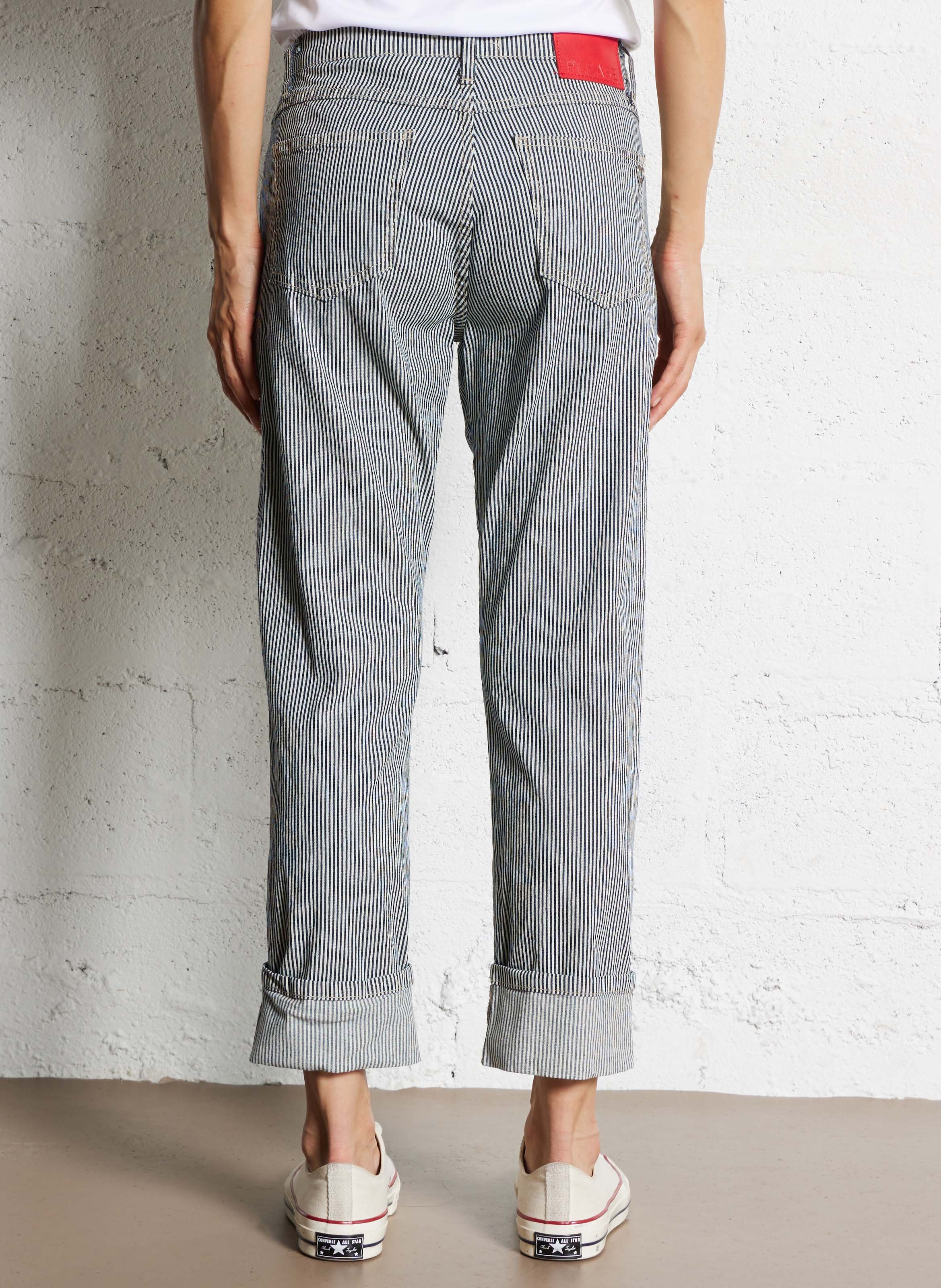 Pantalon droit à rayures PLEASE Multicolore