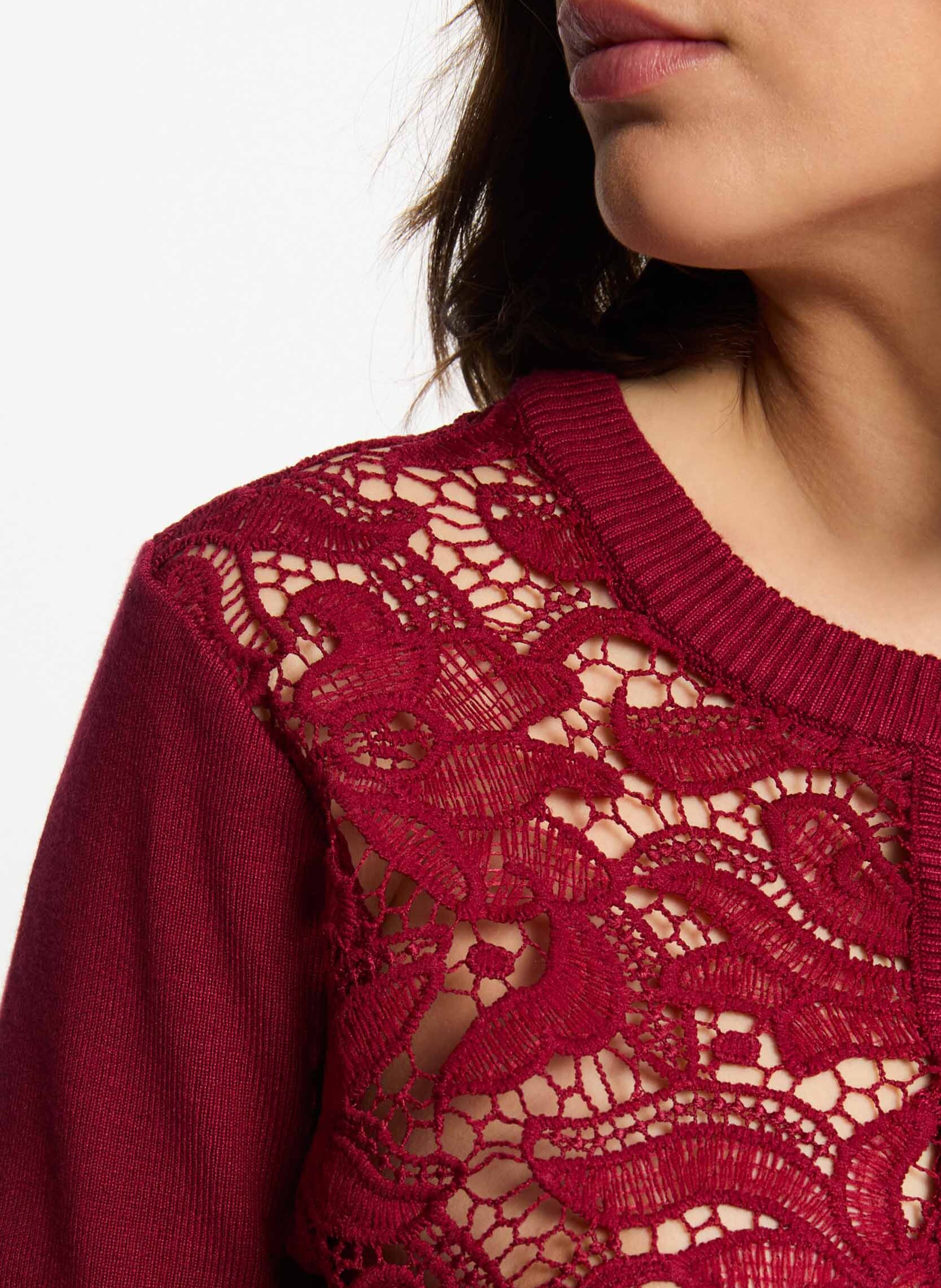 Round-neck cardigan MORGAN Red