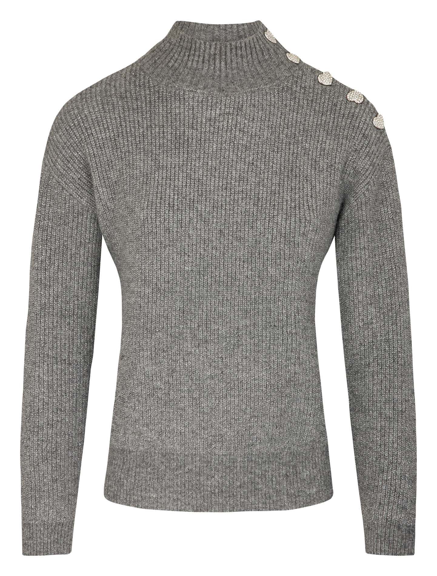 Rechte trui met hoge kraag MORGAN Grijs
