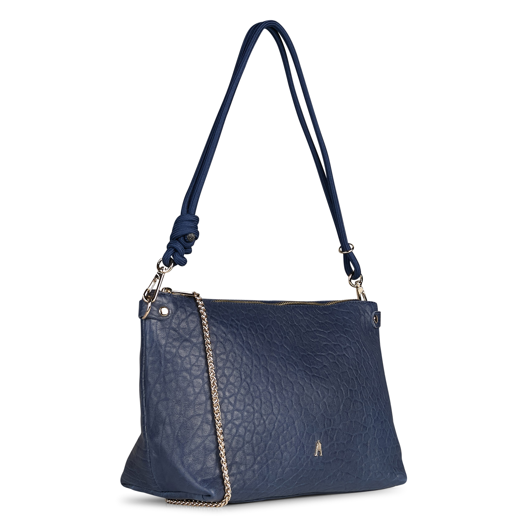 Sac porté épaule en cuir d'agneau CRAIE STUDIO Bleu