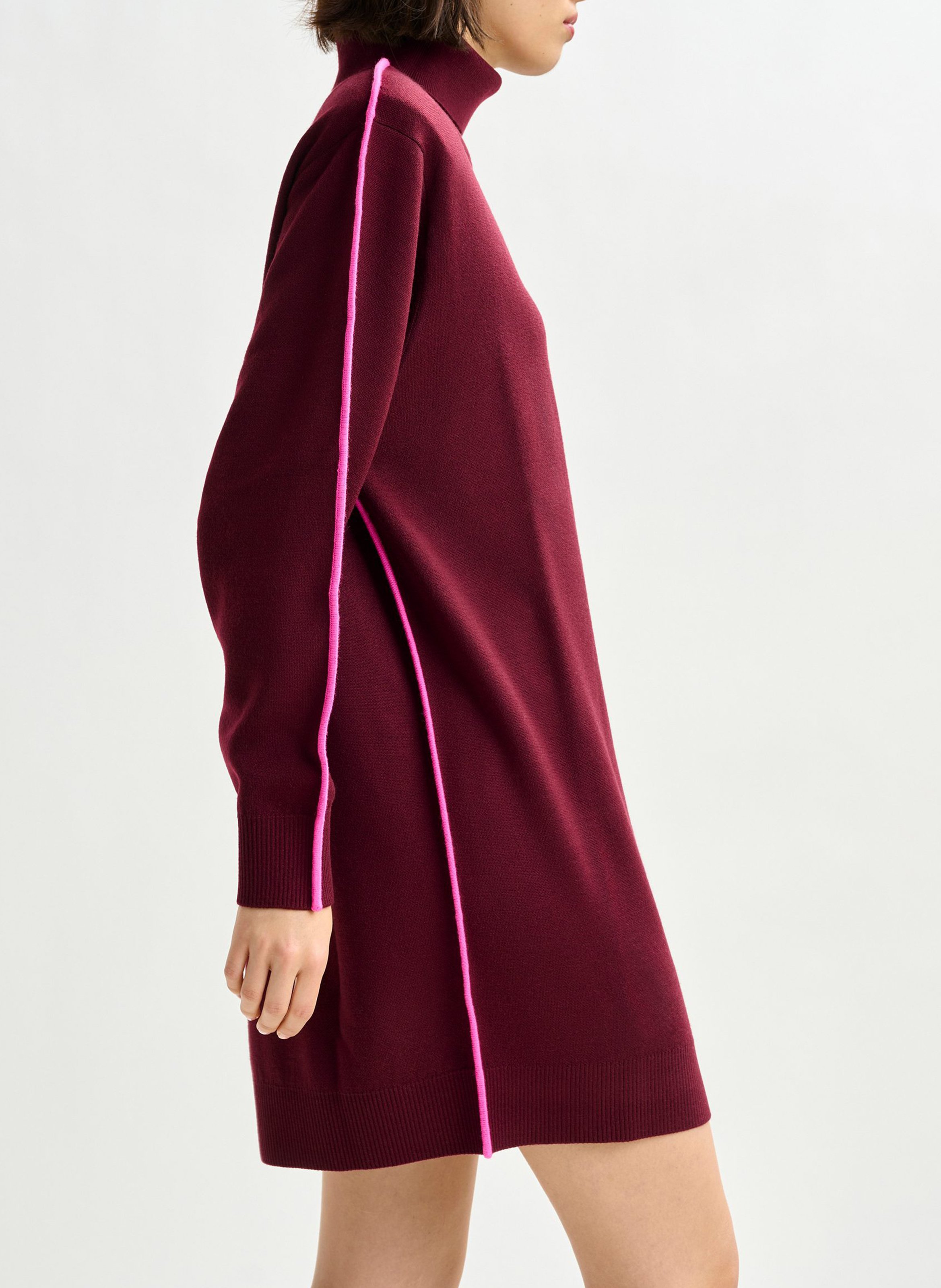 Robe col roulé tricotée en maille fine ESSENTIEL ANTWERP Rouge