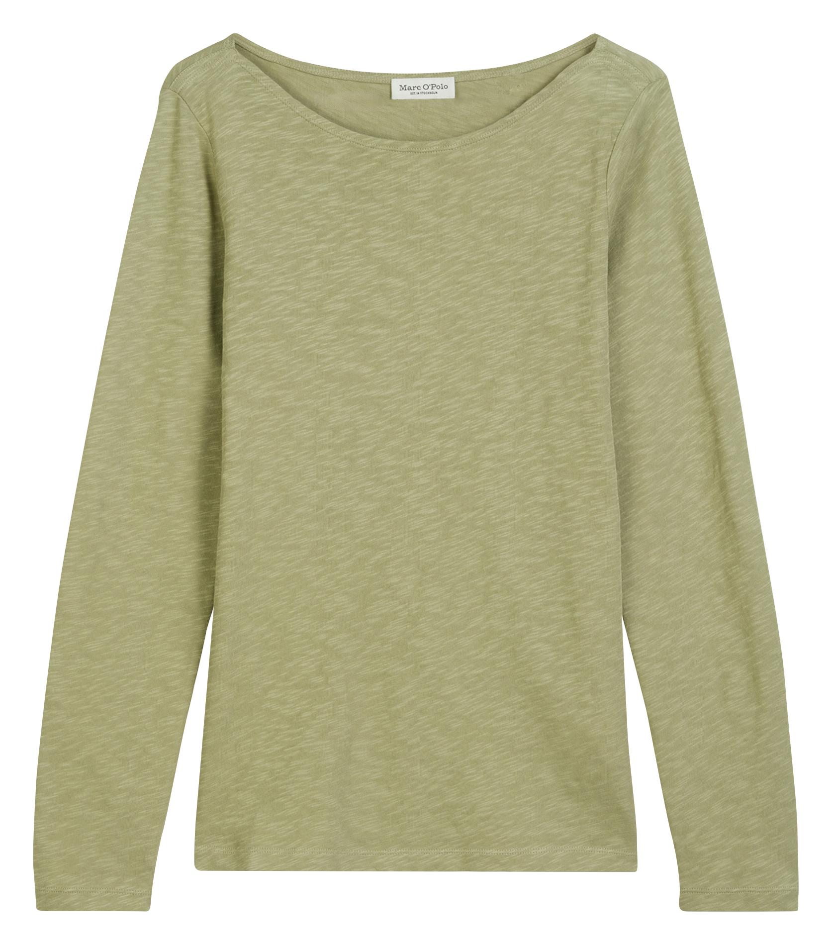 Camiseta de algodón con cuello barco MARC O'POLO Verde