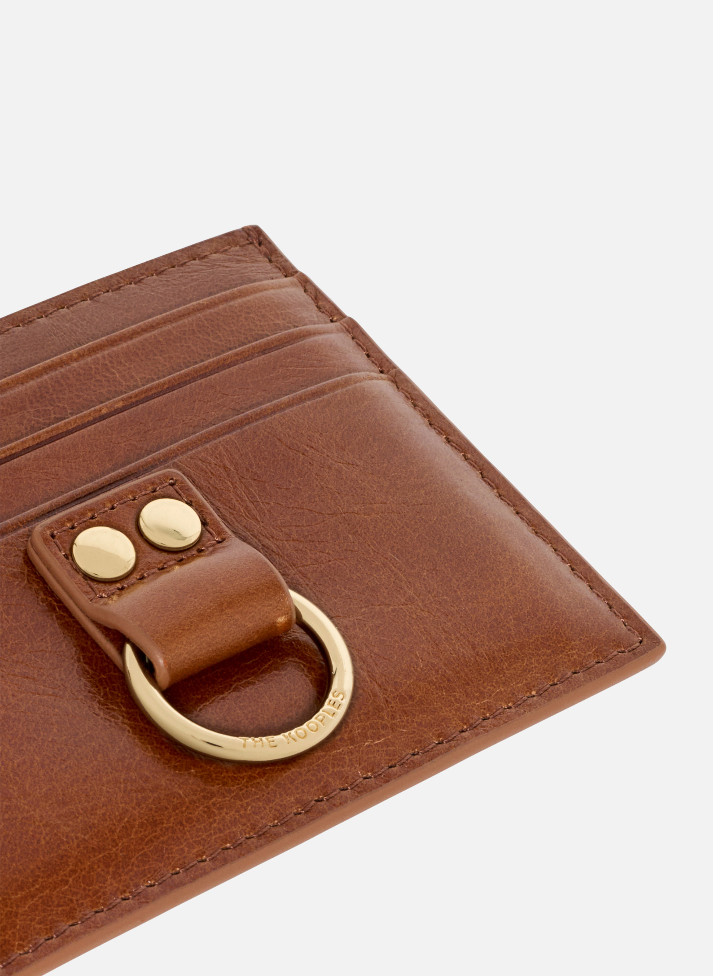 Amelia leather card holder THE KOOPLES Brown
