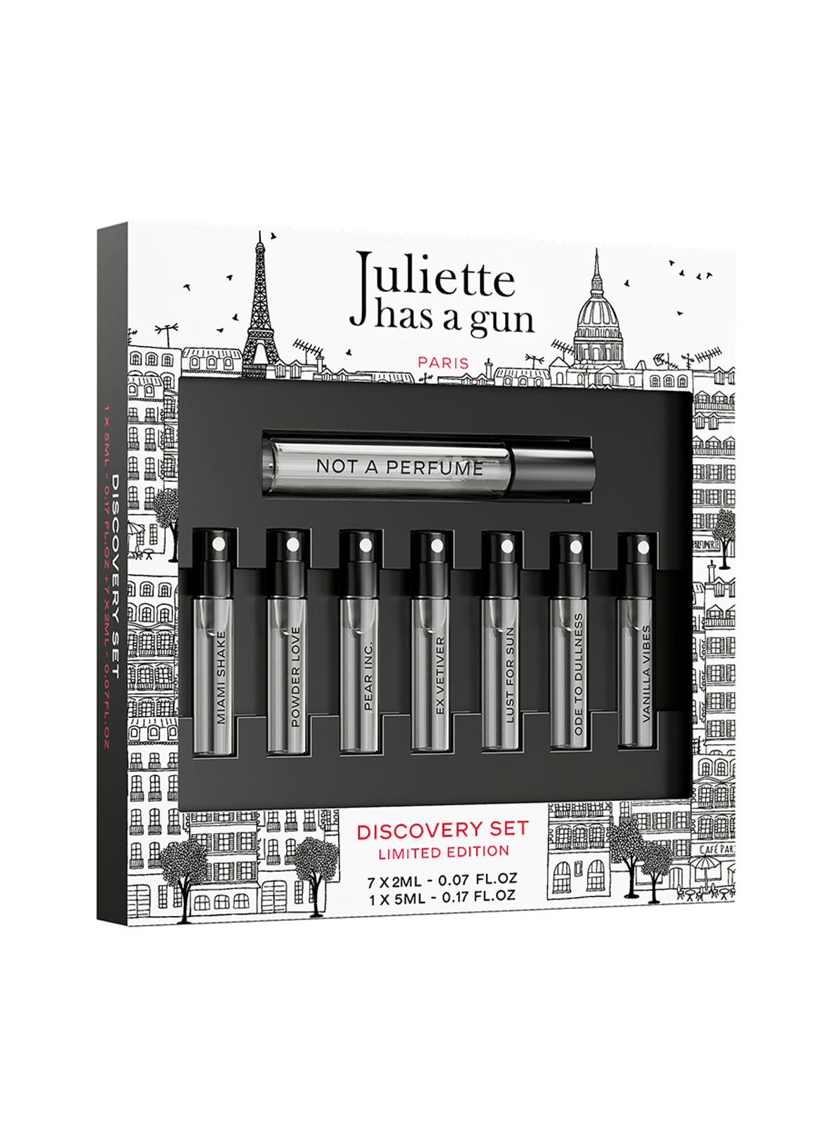 ONTDEKKINGSPAKKET - GEEN PARFUM, MIAMI SHAKE, POEDERLIEFDE, PEER INC, ZIN IN DE ZON, EX VETIVER, ODE AAN DE MATHEID, VANILLE VIBES JULIETTE HAS A GUN No color