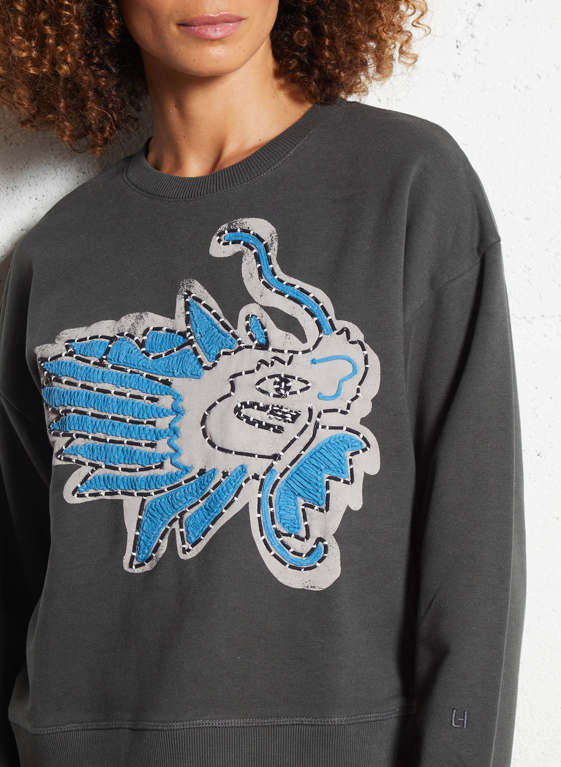 Effen sweater LEON & HARPER Grijs