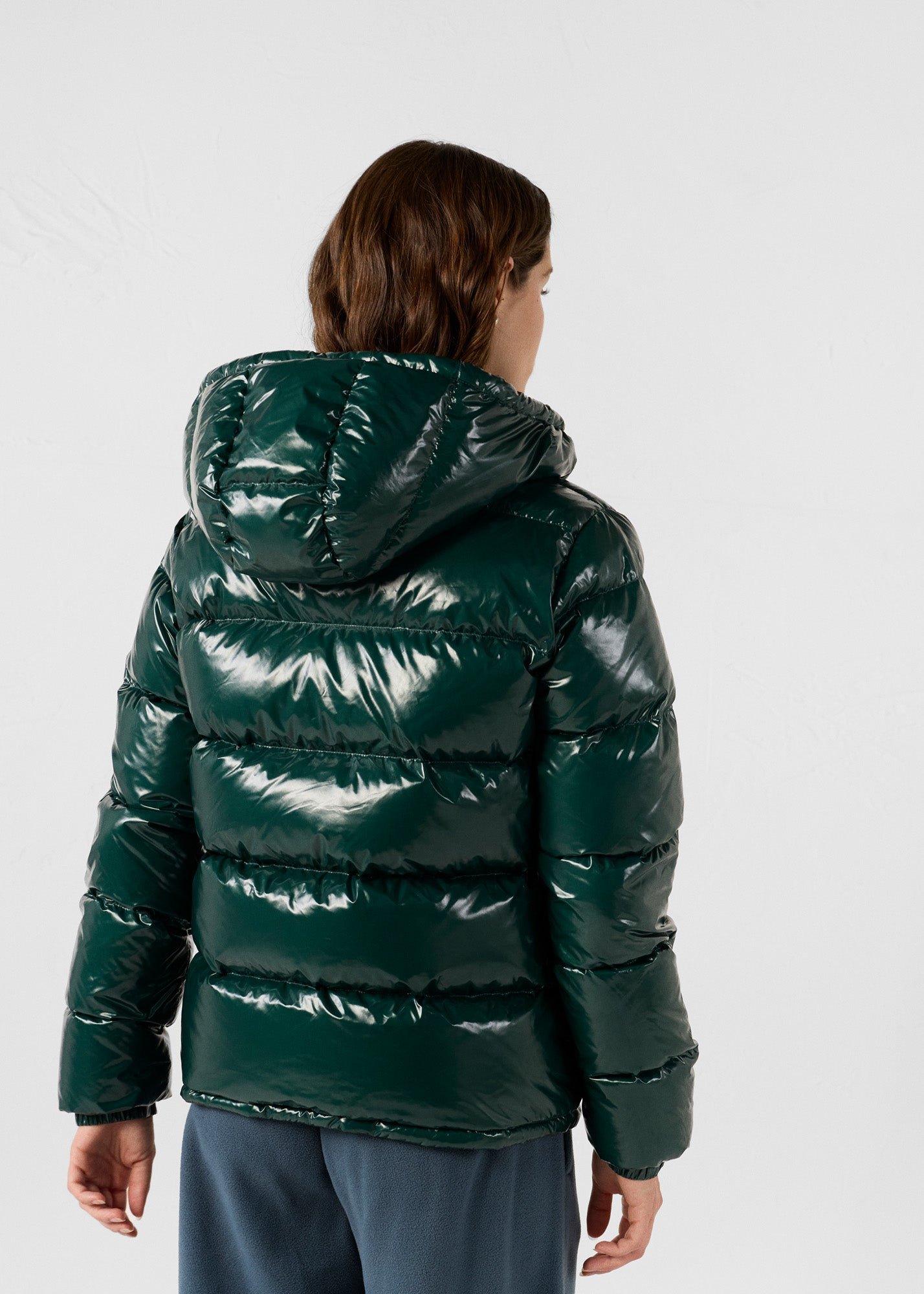 Puffer down jacket for extreme cold lacquered forest green lacquered JOTT Green