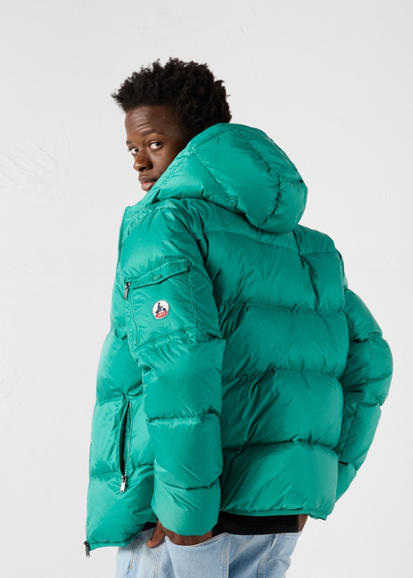 Java hooded puffer jacket for extreme cold JOTT Green