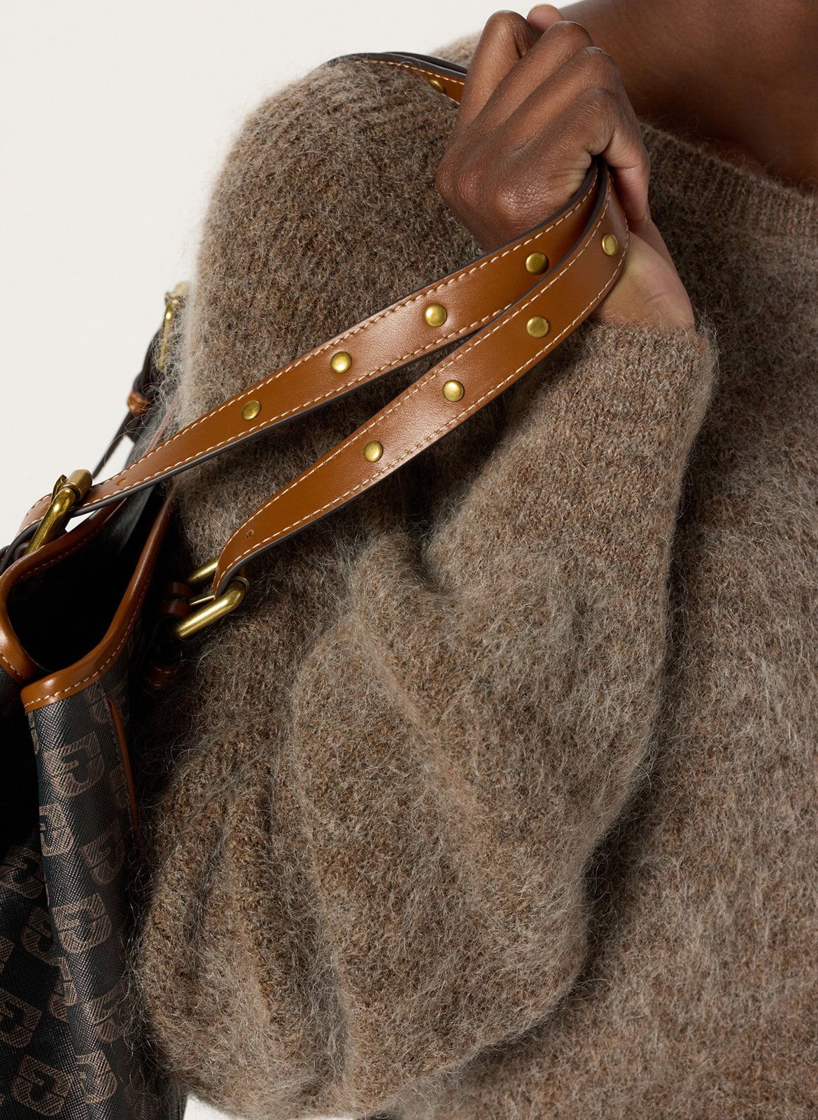 Pull col rond en laine mélangée GERARD DAREL Marron