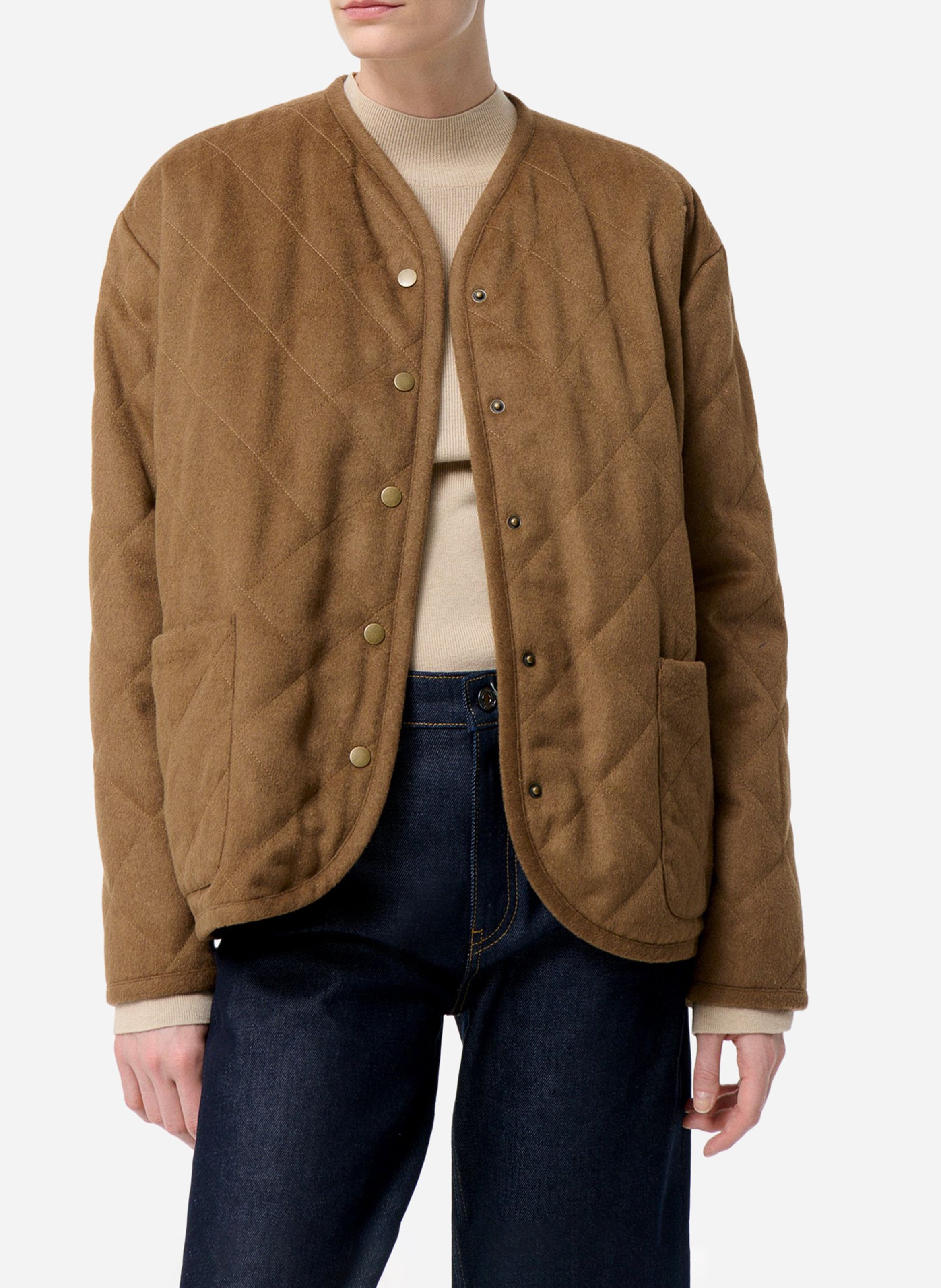 Oversized quilted jacket VANESSA BRUNO Brown