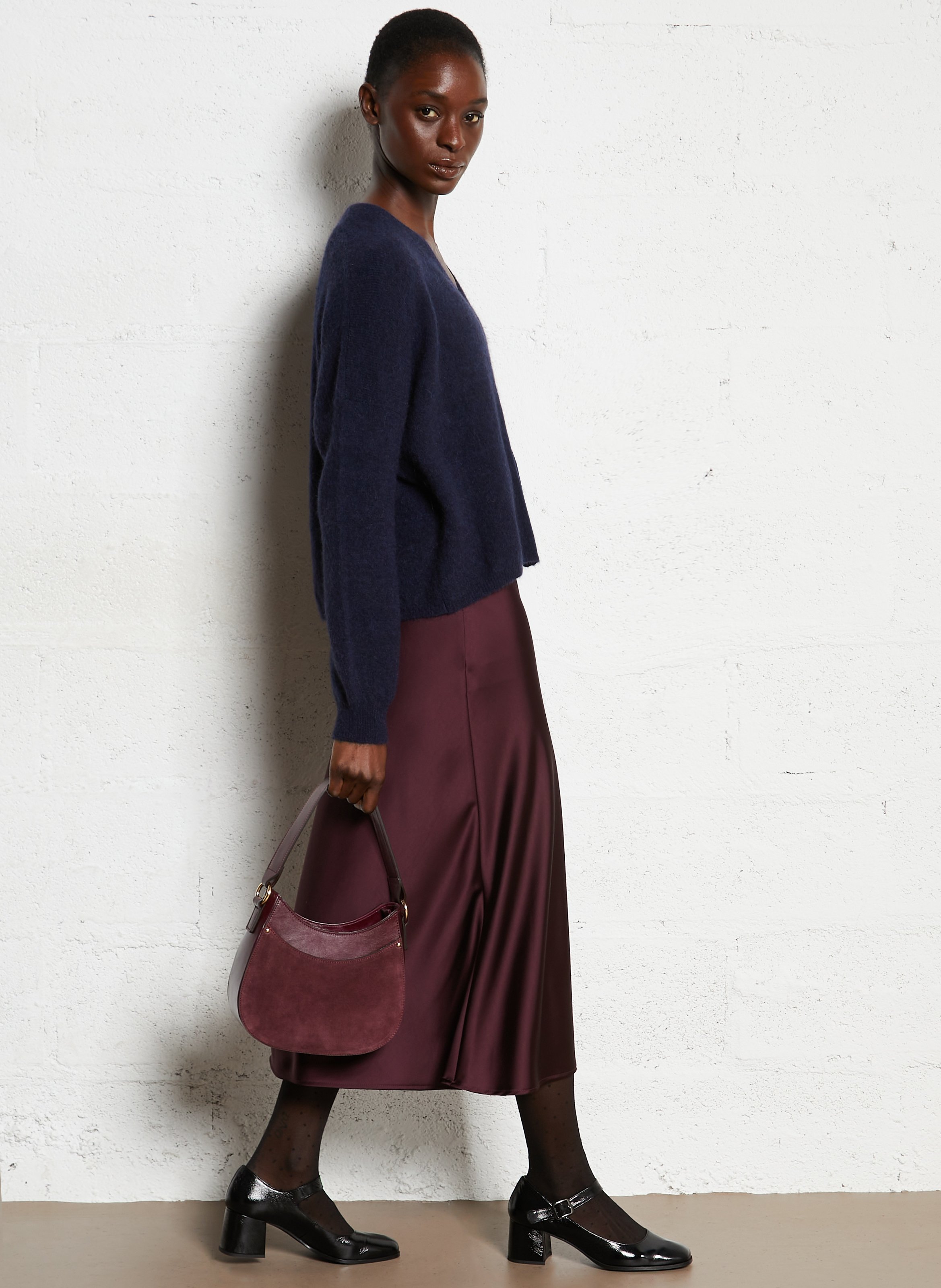 Babies en cuir verni froissé REQINS Noir