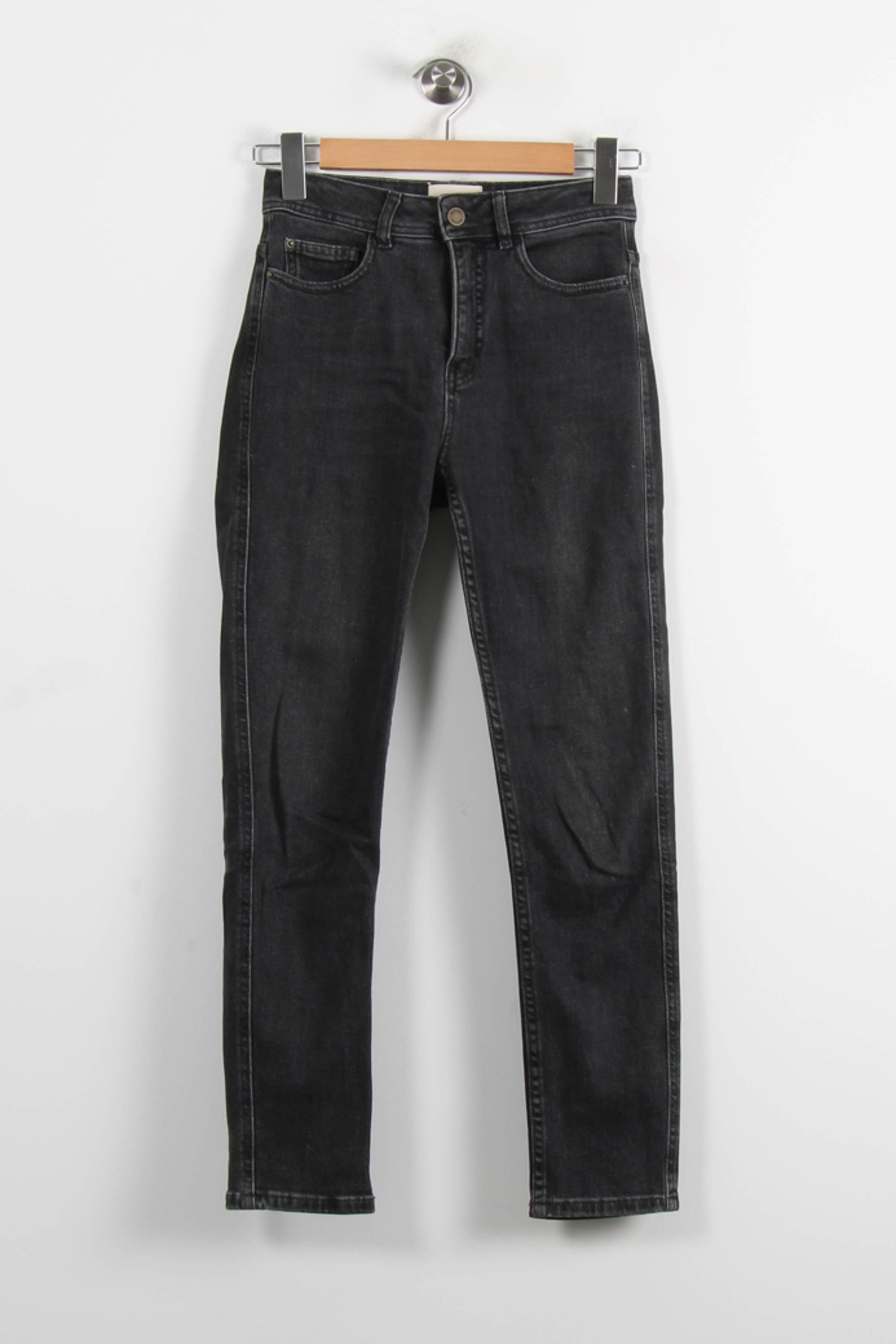 Cropped slim jeans with studs SEZANE - Seconde main Grey