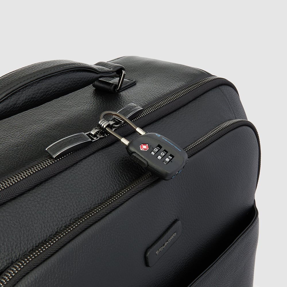 Carry-on suitcase with garment holder, padded compartment for computer and ipad® PIQUADRO Black