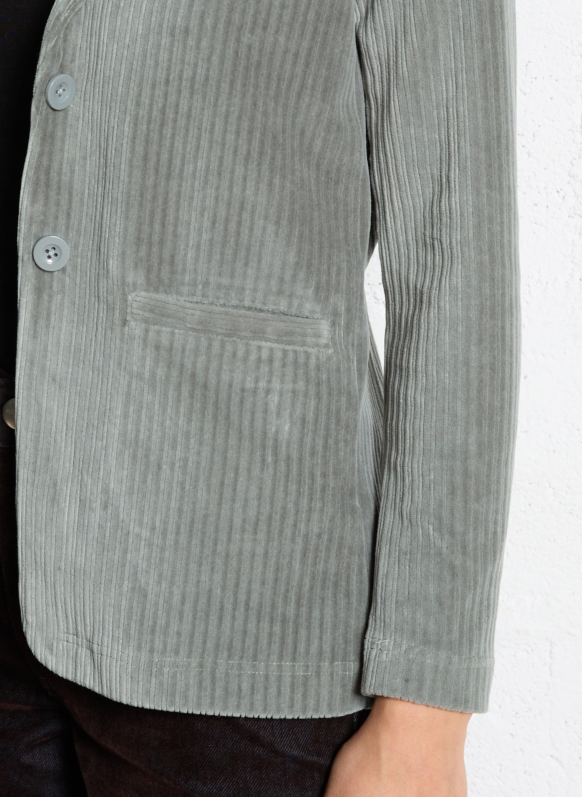 Veste droite col tailleur en velours côtelé NICE THINGS Vert