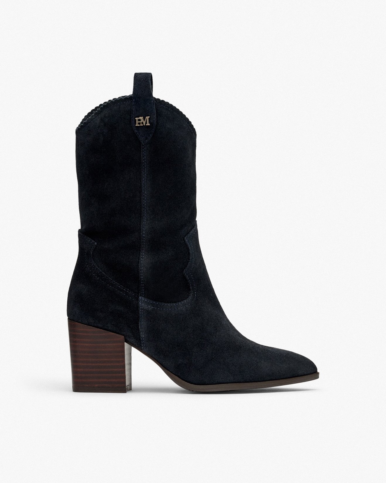 Navy blue suede cowboy boots PEDRO MIRALLES Blue