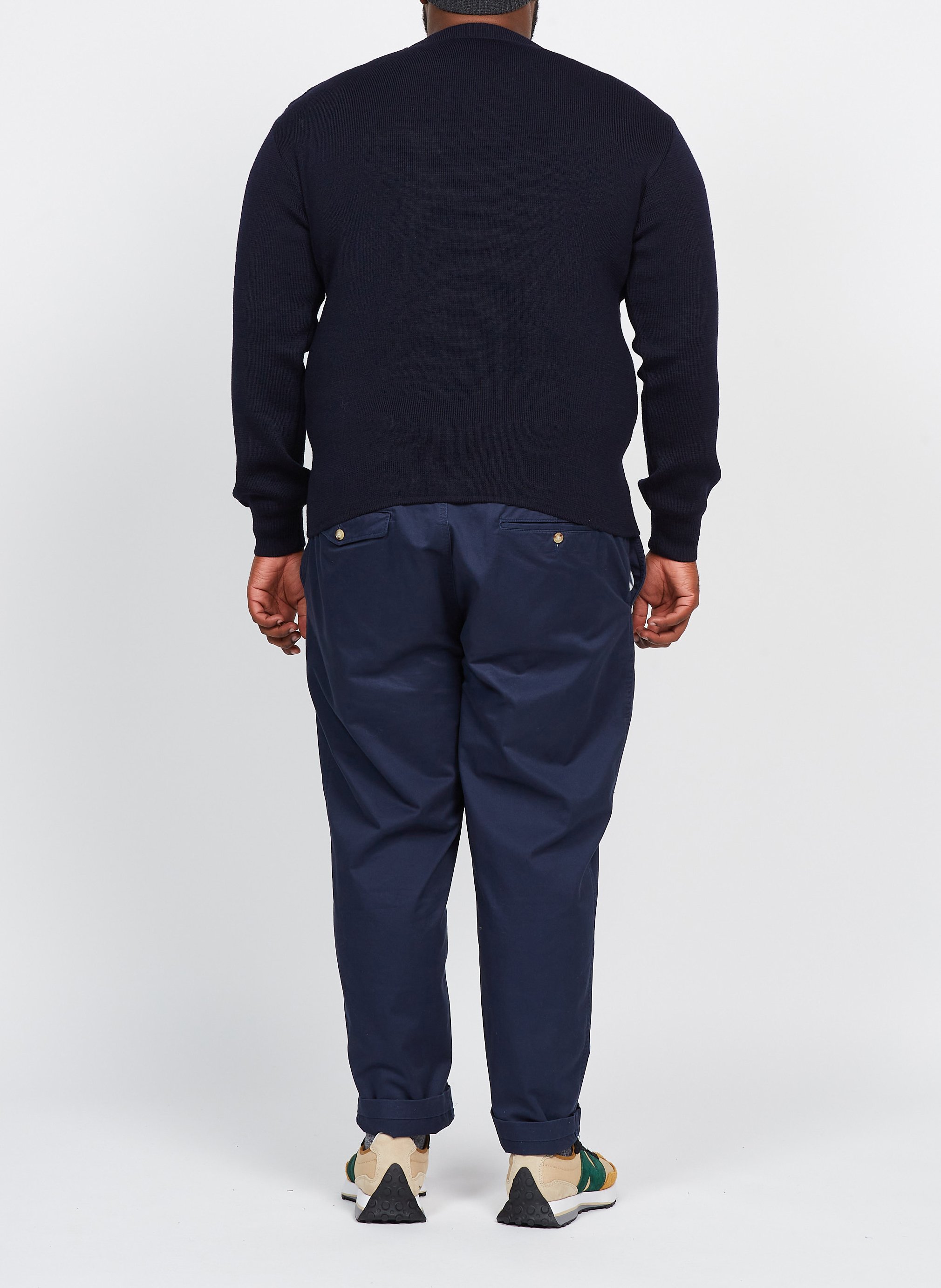 Regular-fit, wollen trui met ronde hals Blauw