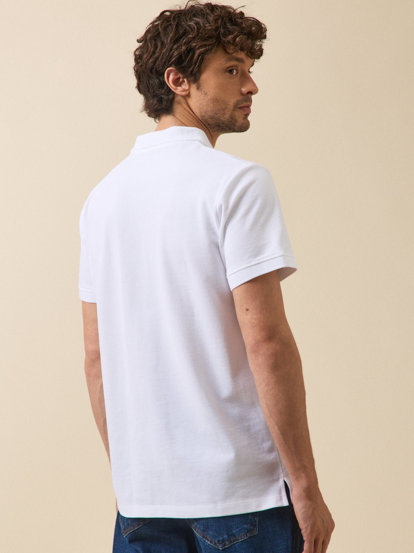 Plain organic cotton piqué polo CYRILLUS White