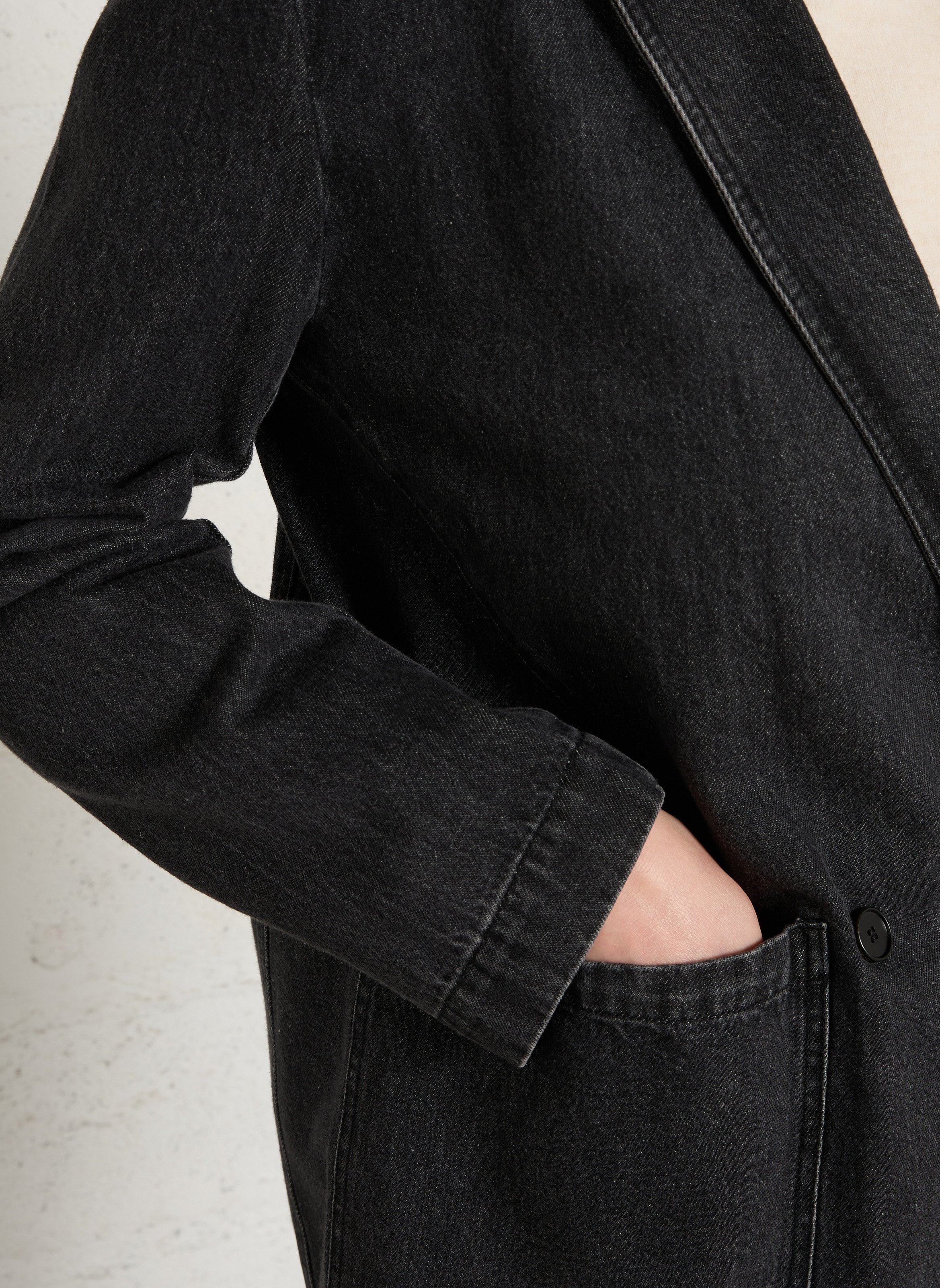 Veste tailleur en jean en coton bio RUE DE TOKYO Noir