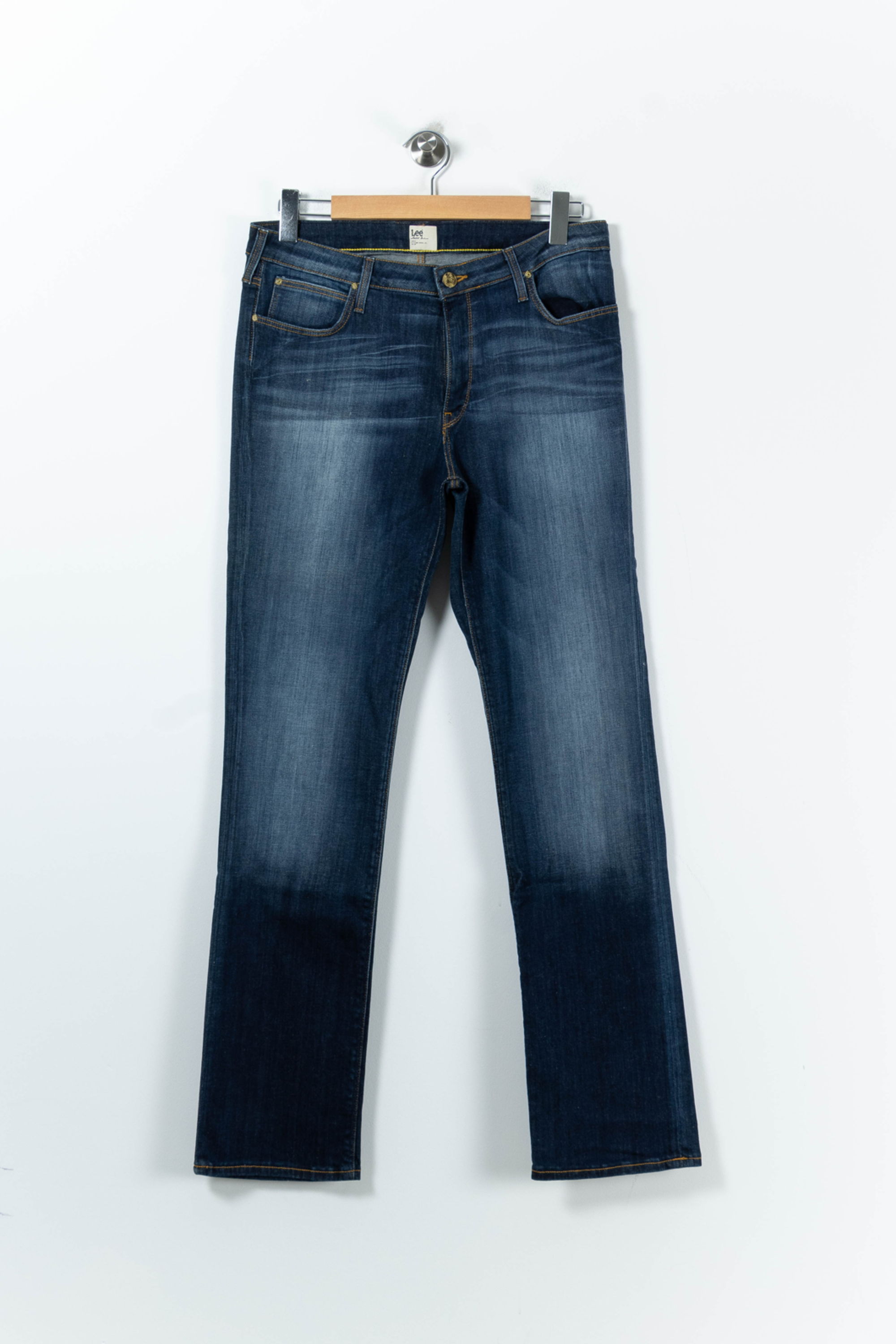 Cropped slim jeans with studs LEE - Seconde Main Blue