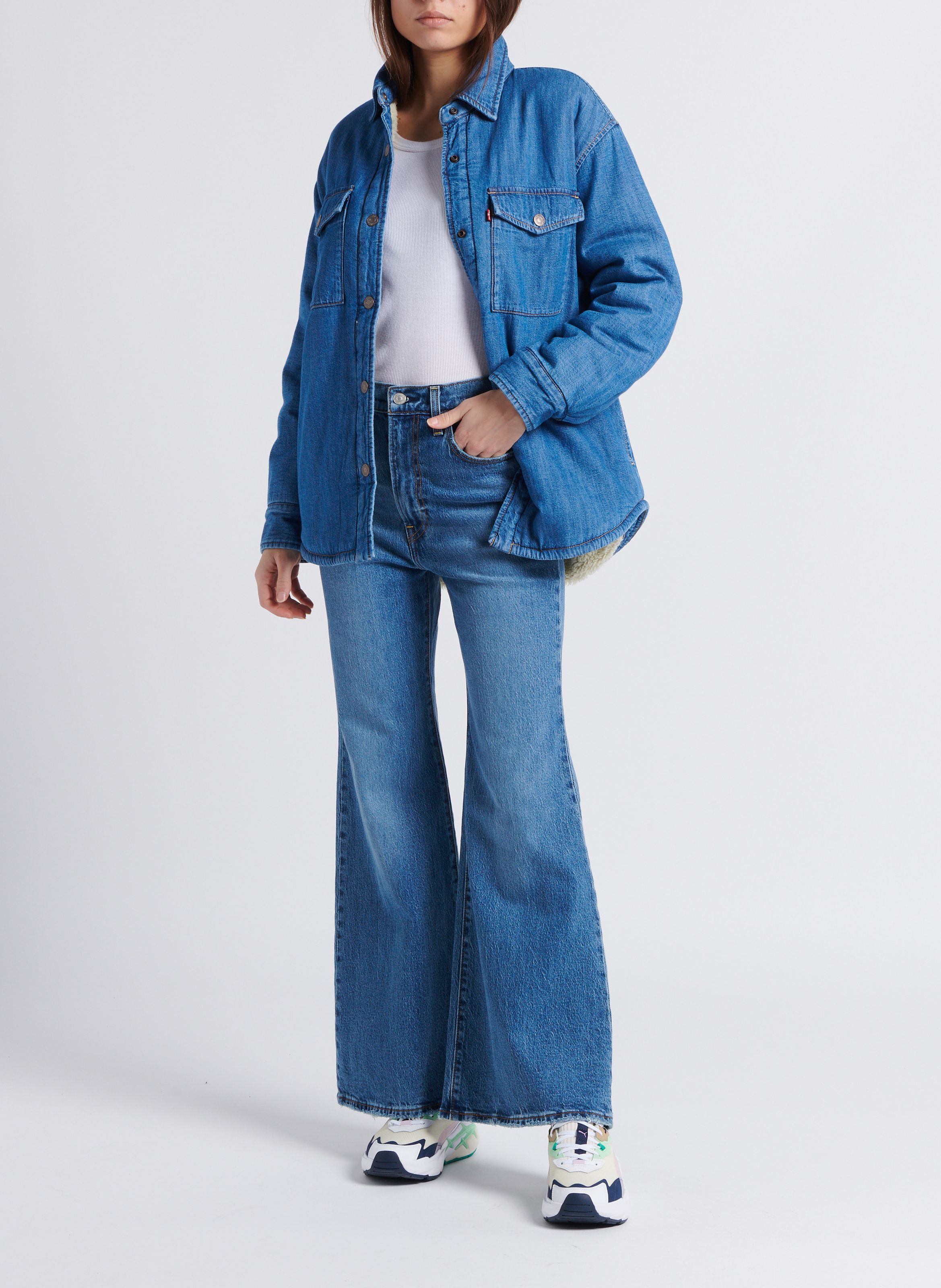 Gerade geschnittene Hemdjacke aus Baumwolle mit klassischem Kragen LEVI'S Blau