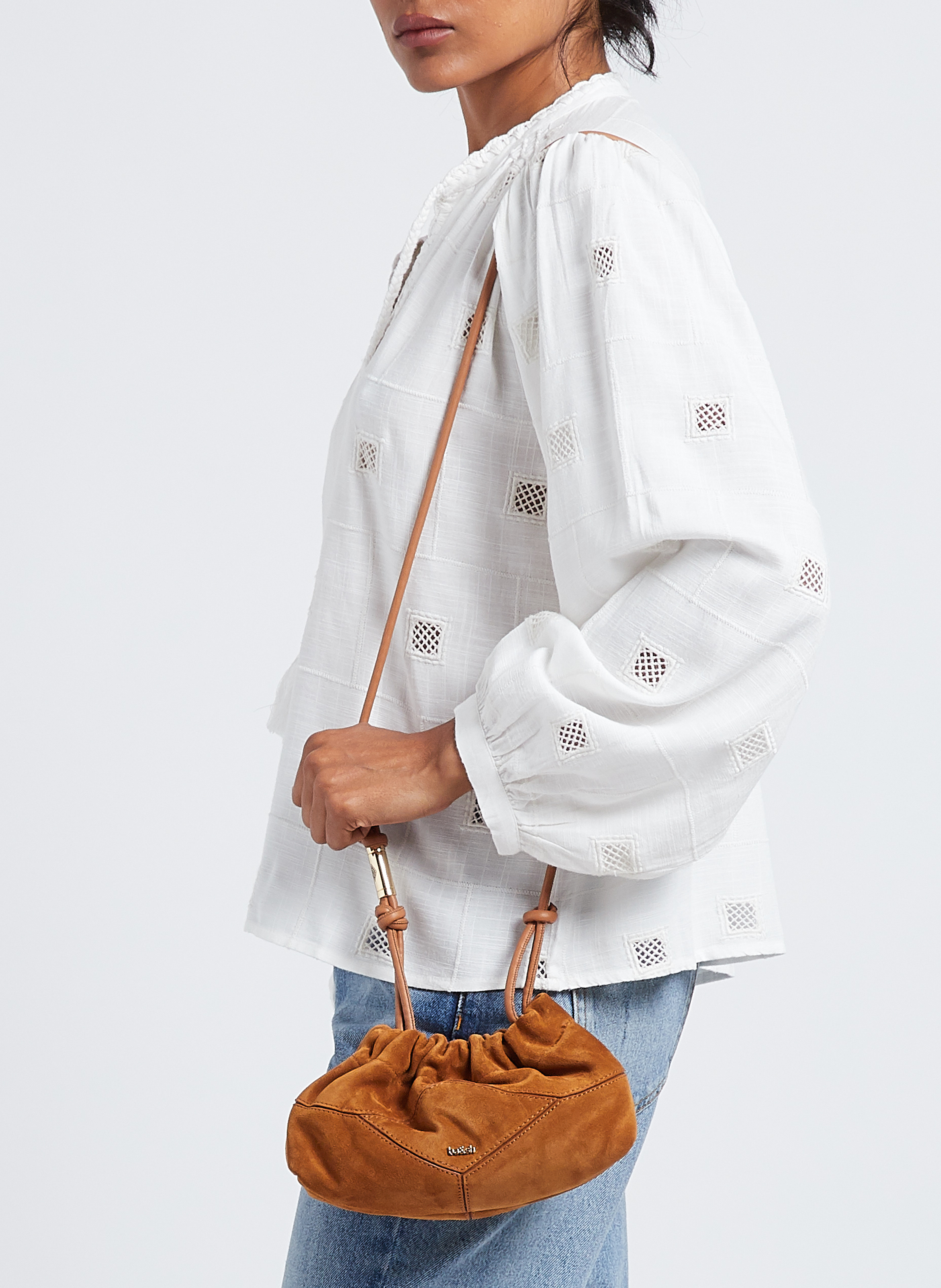 Sac bandoulière en cuir BA&SH Marron