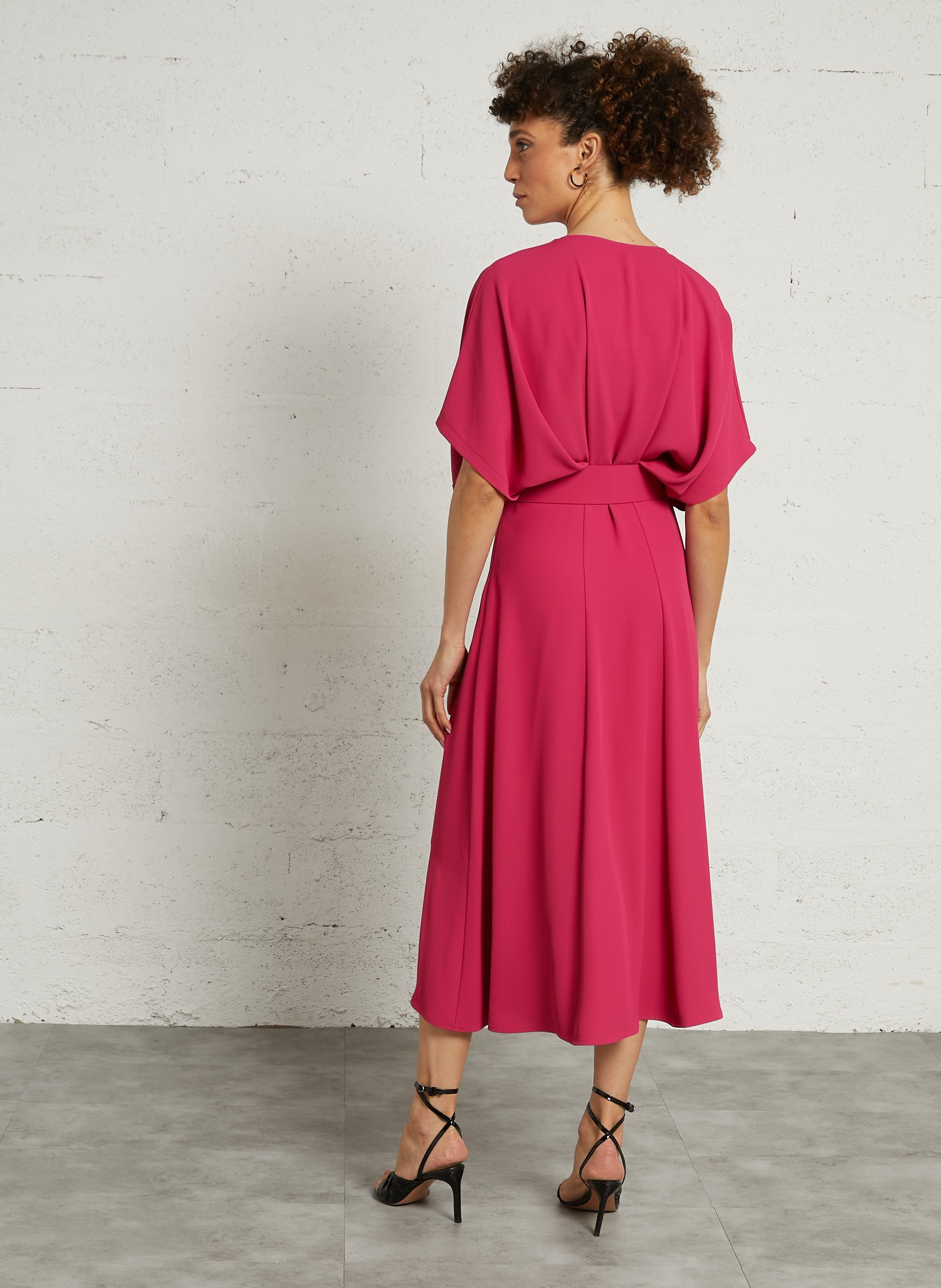 Lange jurk met ronde hals IMPERIAL Pink