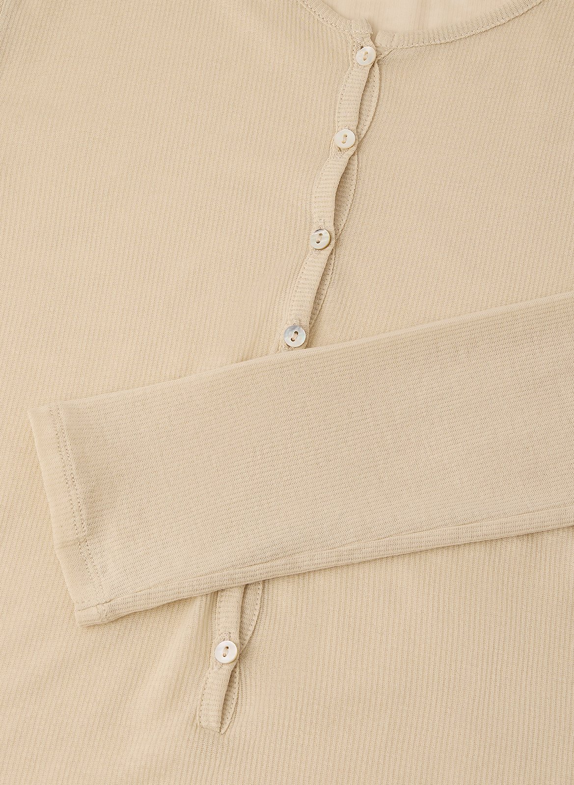 Straight round neck organic cotton t-shirt SOEUR Beige