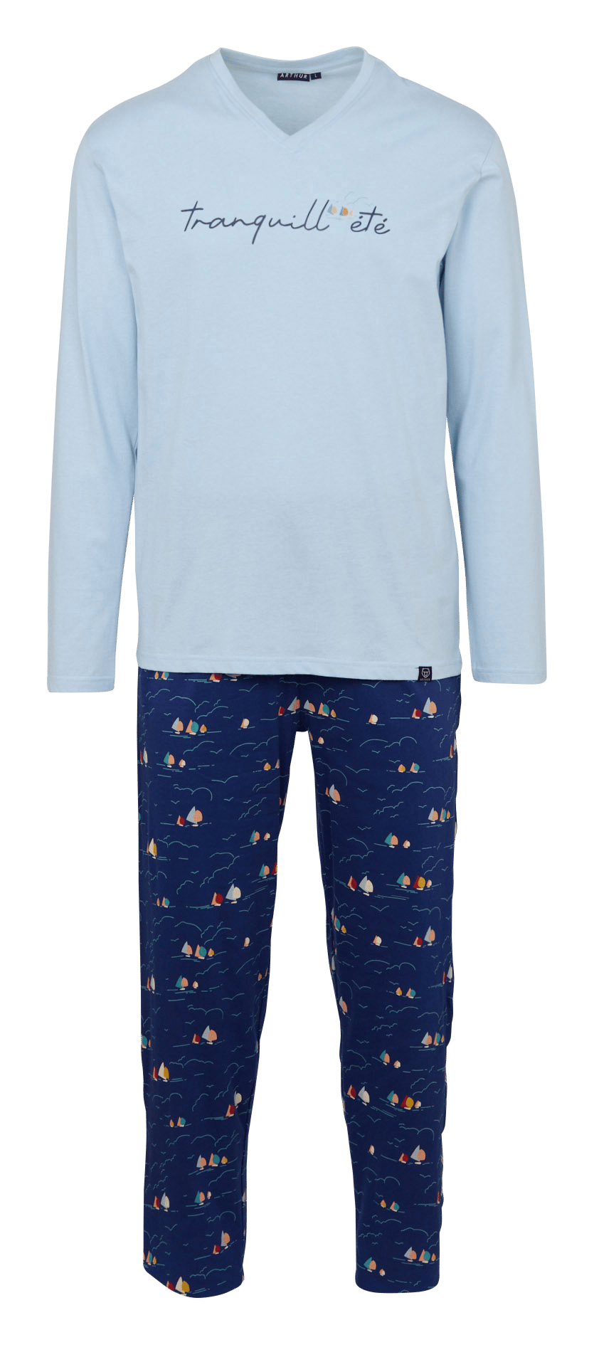 Ensemble pyjame en coton ARTHUR Bleu