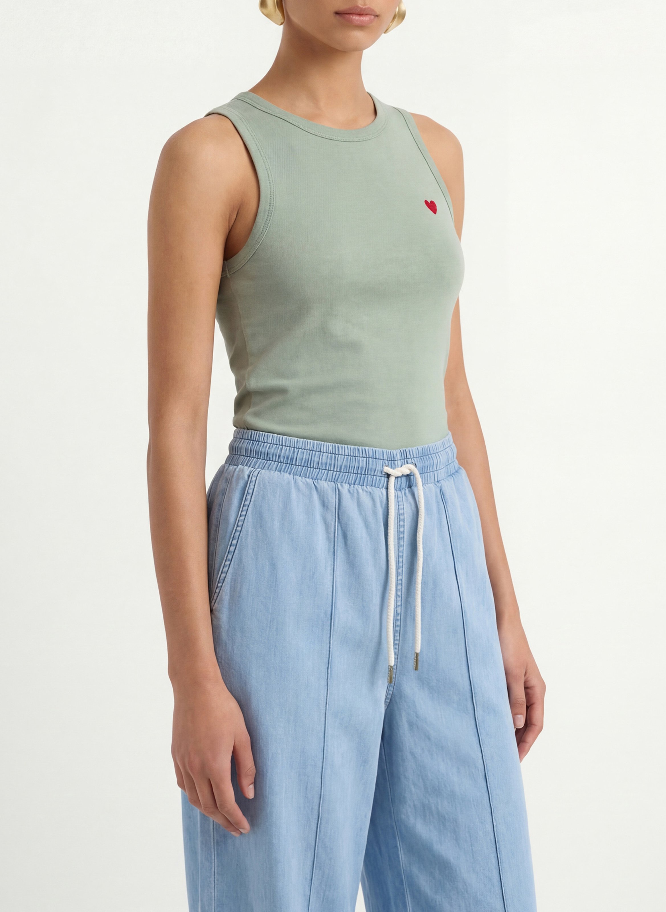 Débardeur col rond en coton KOOKAI Vert