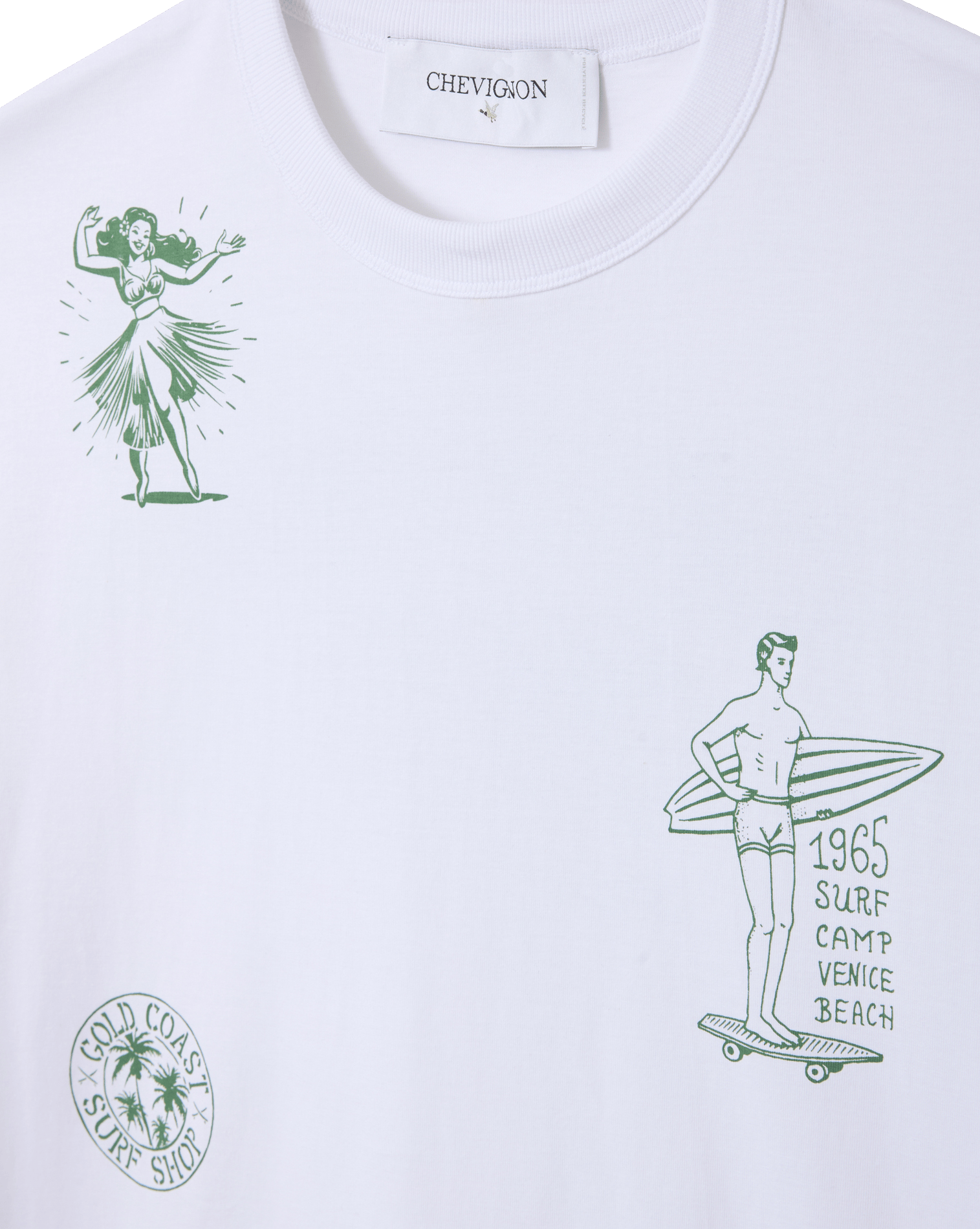 Tee-shirt droit col rond imprimé CHEVIGNON Blanc