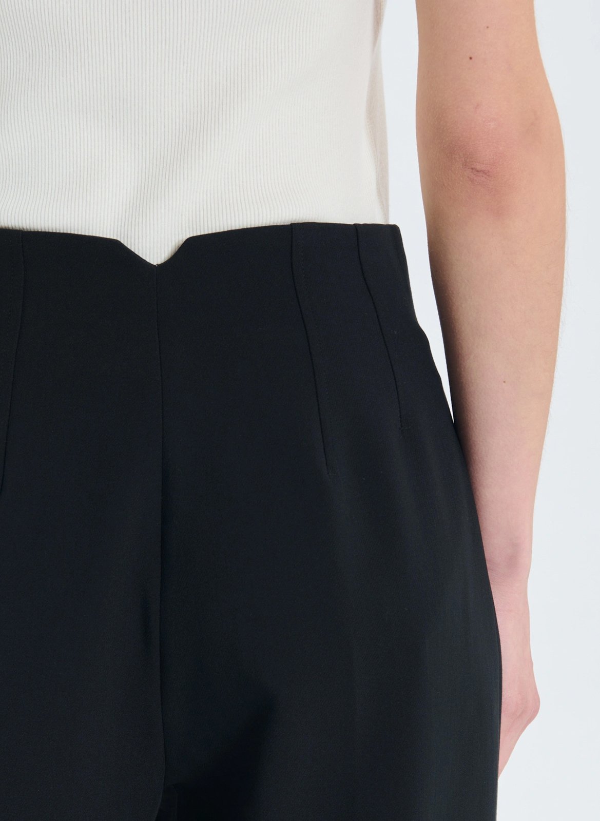 Bandplooibroek met hoge taille ZAPA Zwart