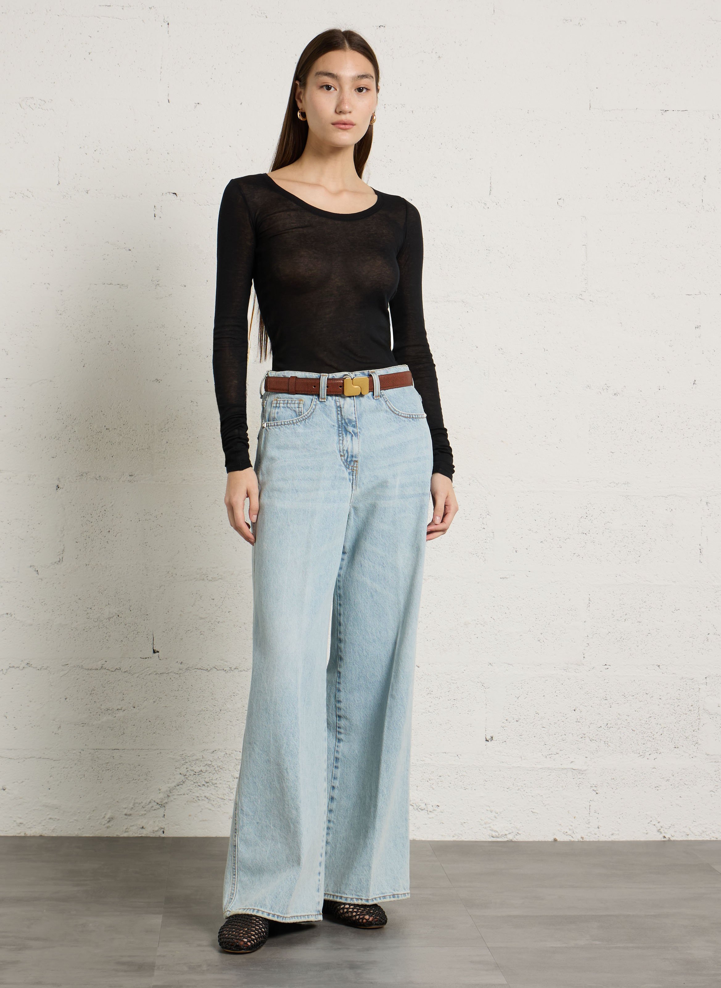 Geflochtene Lederballerinas SOEUR Schwarz