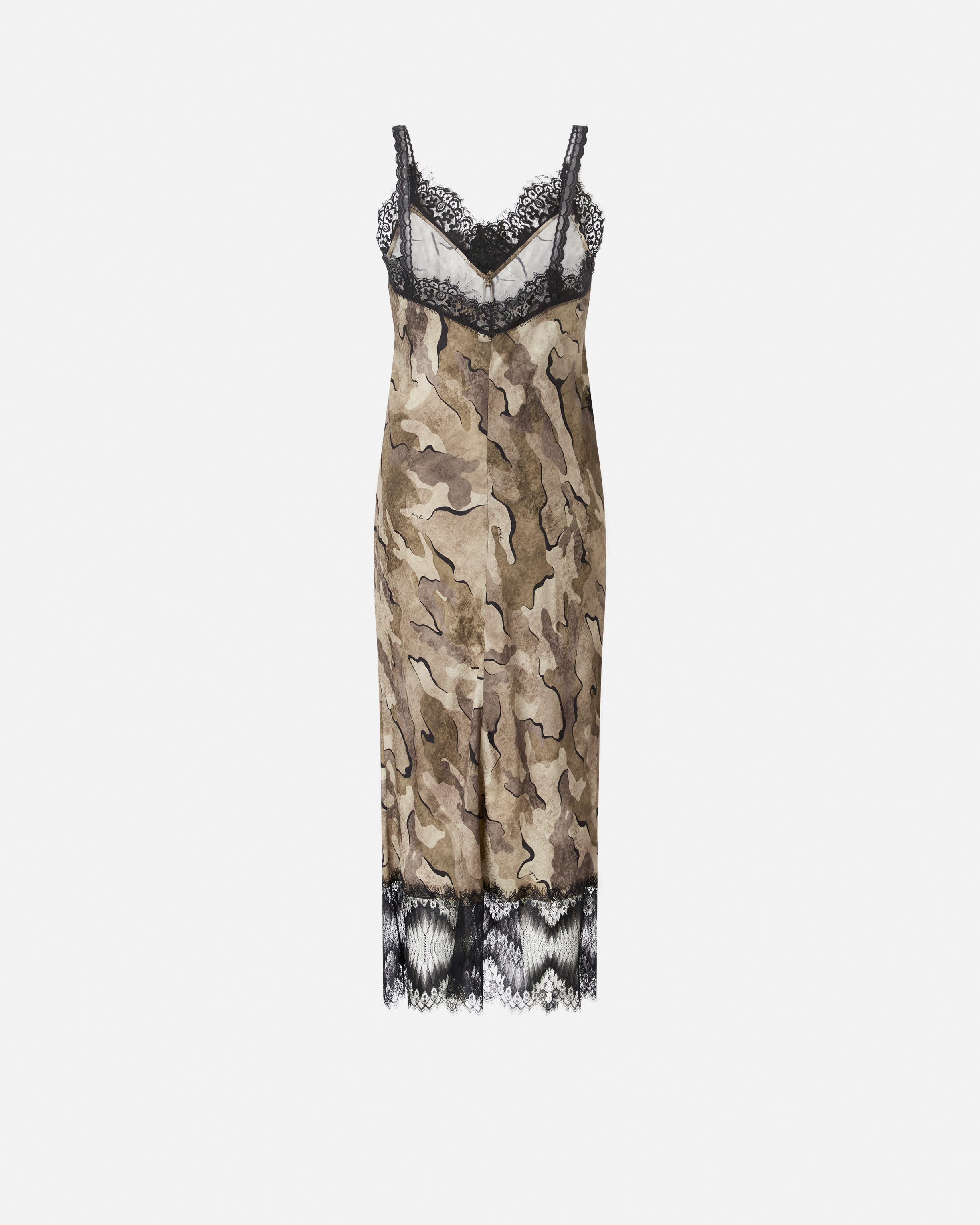 Robe nuisette mi-longue camouflage à dentelle PINKO Multicolore