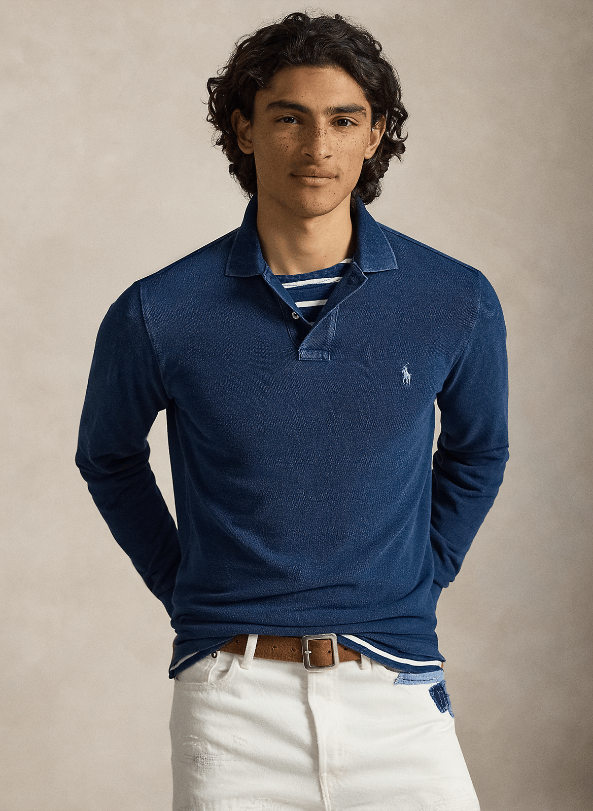 Slimfit-Poloshirt aus Baumwolle POLO RALPH LAUREN Blau