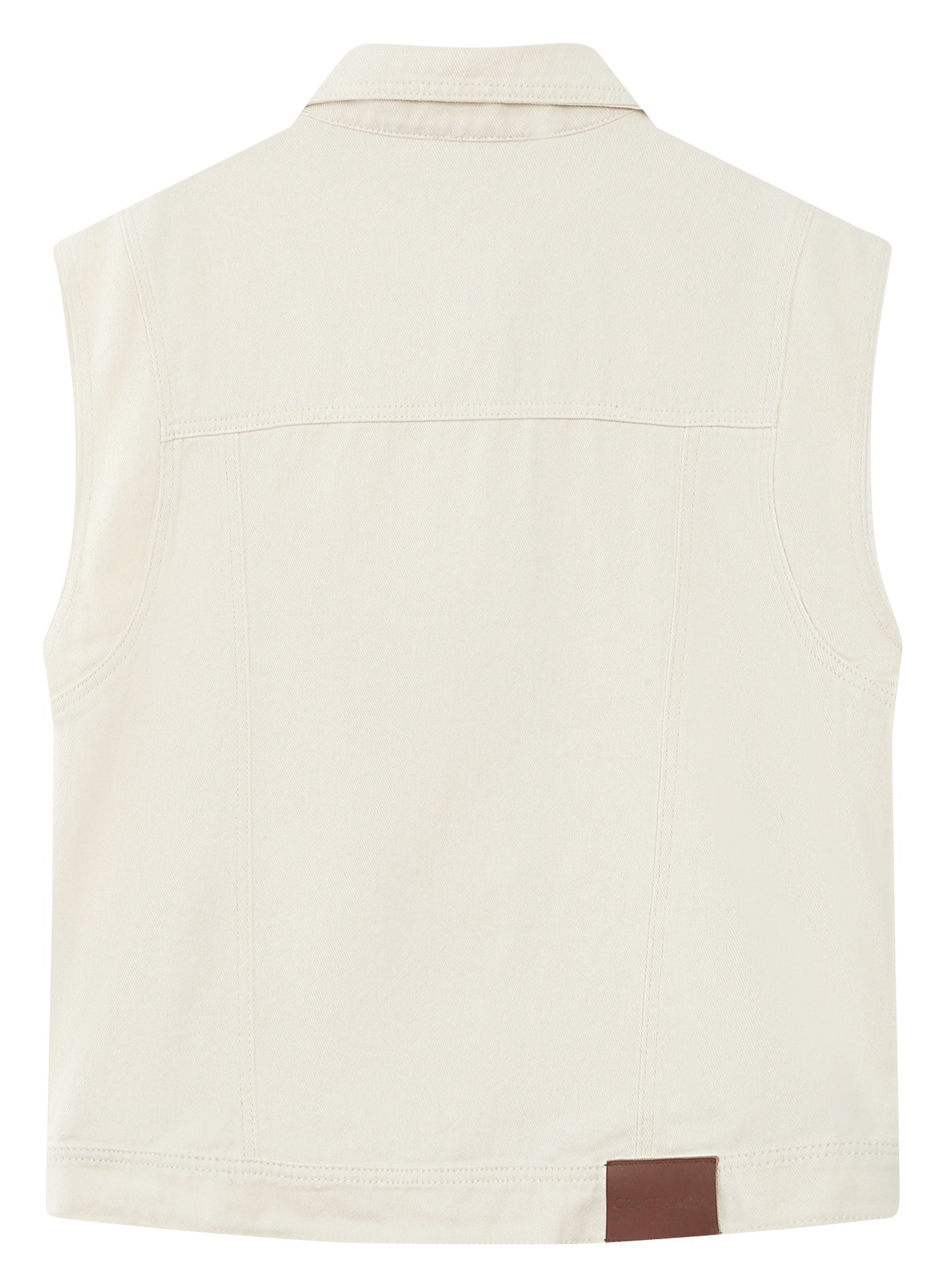 Oversized sleeveless denim jacket GRACE ET MILA White