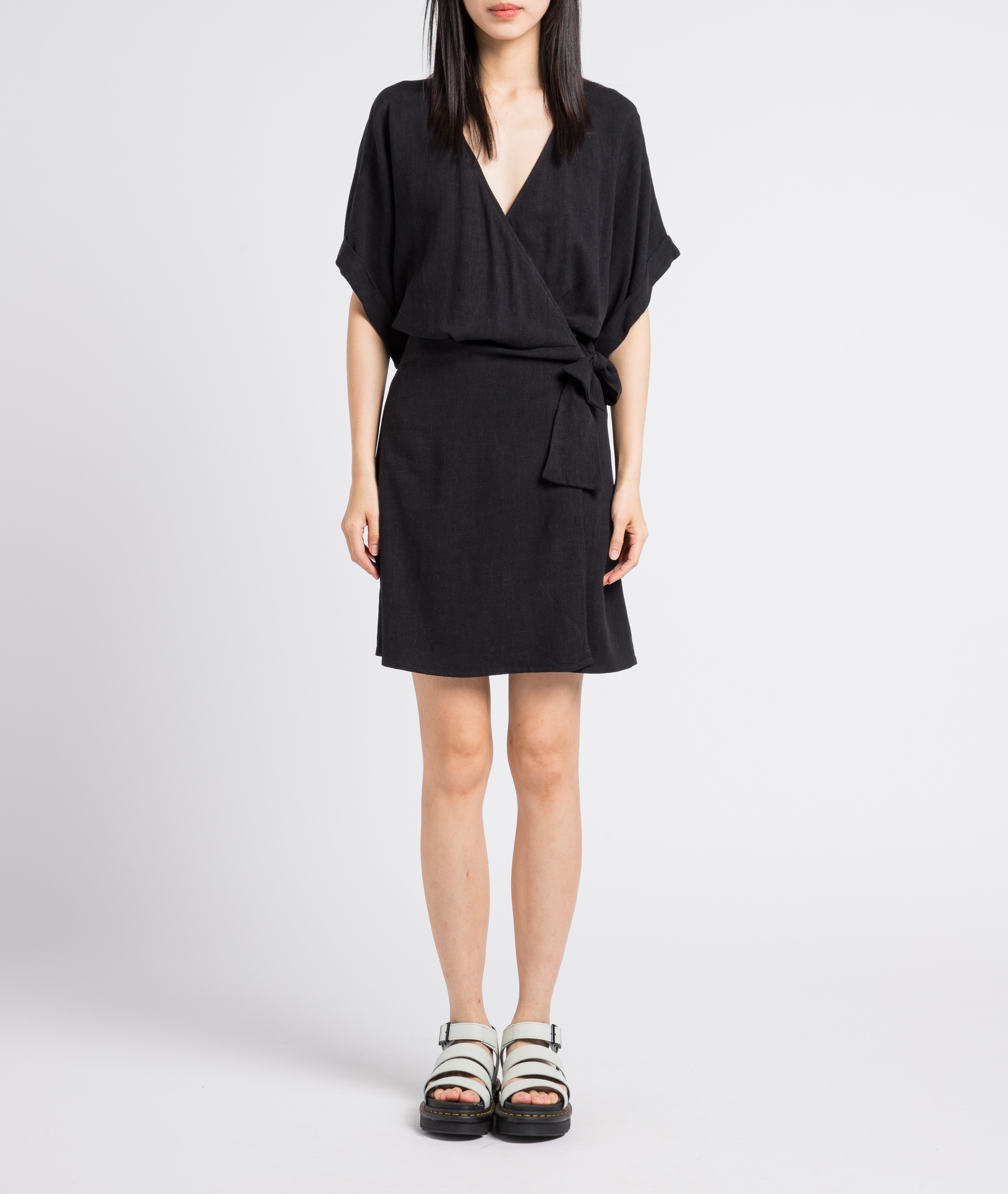 Short fitted V-neck dress RITA ROW Black