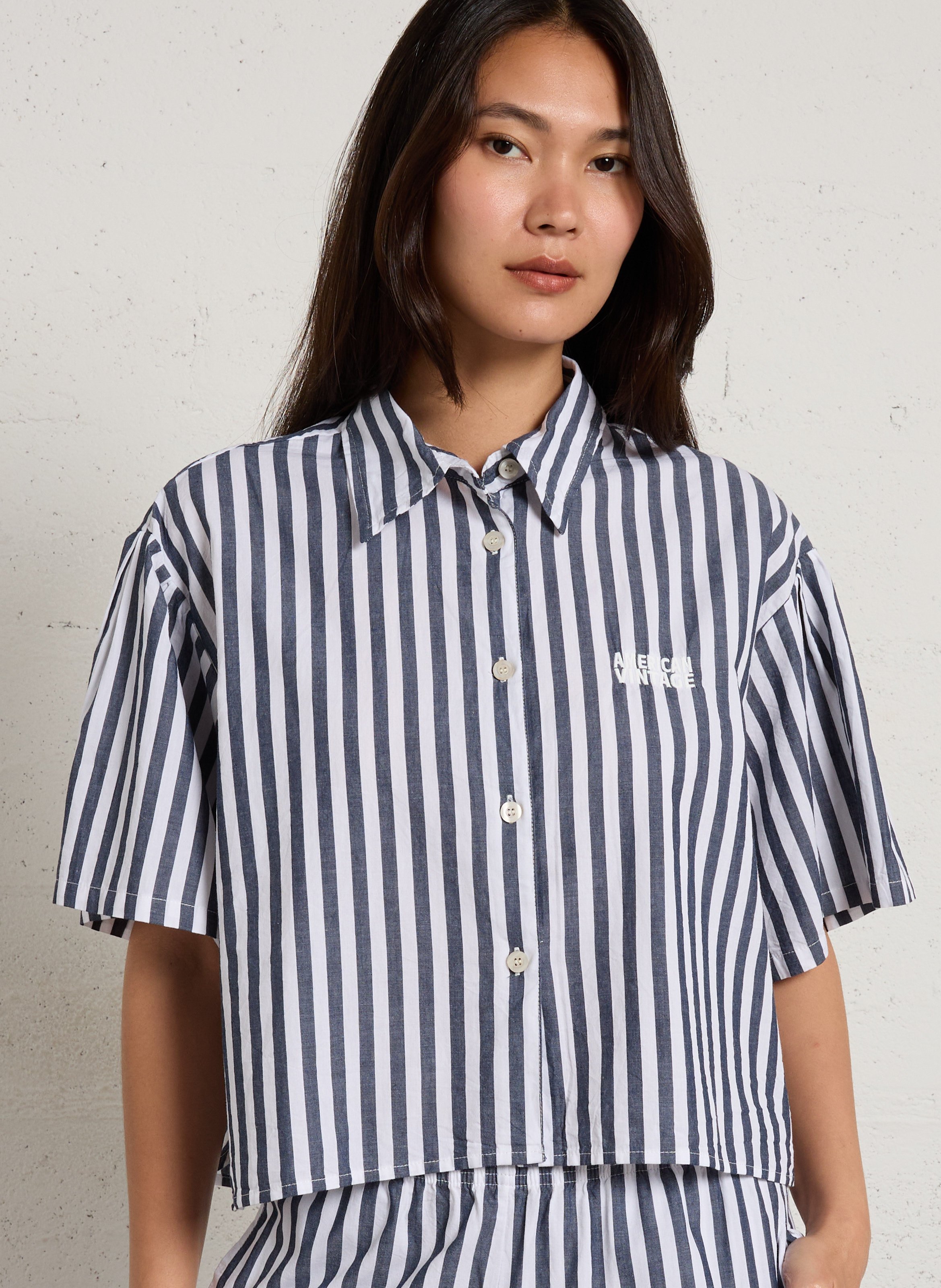 Chemise manches courtes rayée AMERICAN VINTAGE