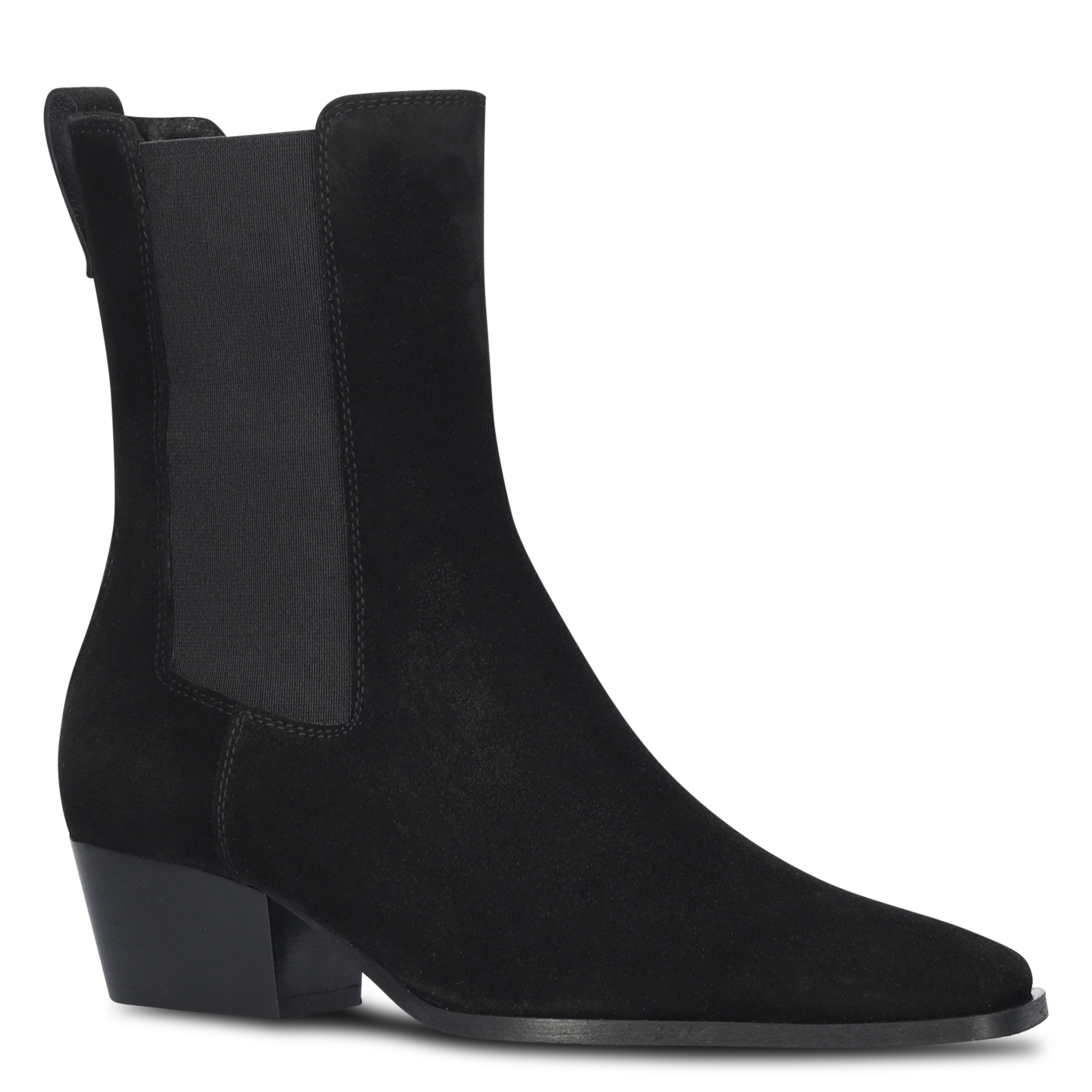 Stiefeletten mit eckiger Spitze aus Wildleder BIBI LOU Schwarz