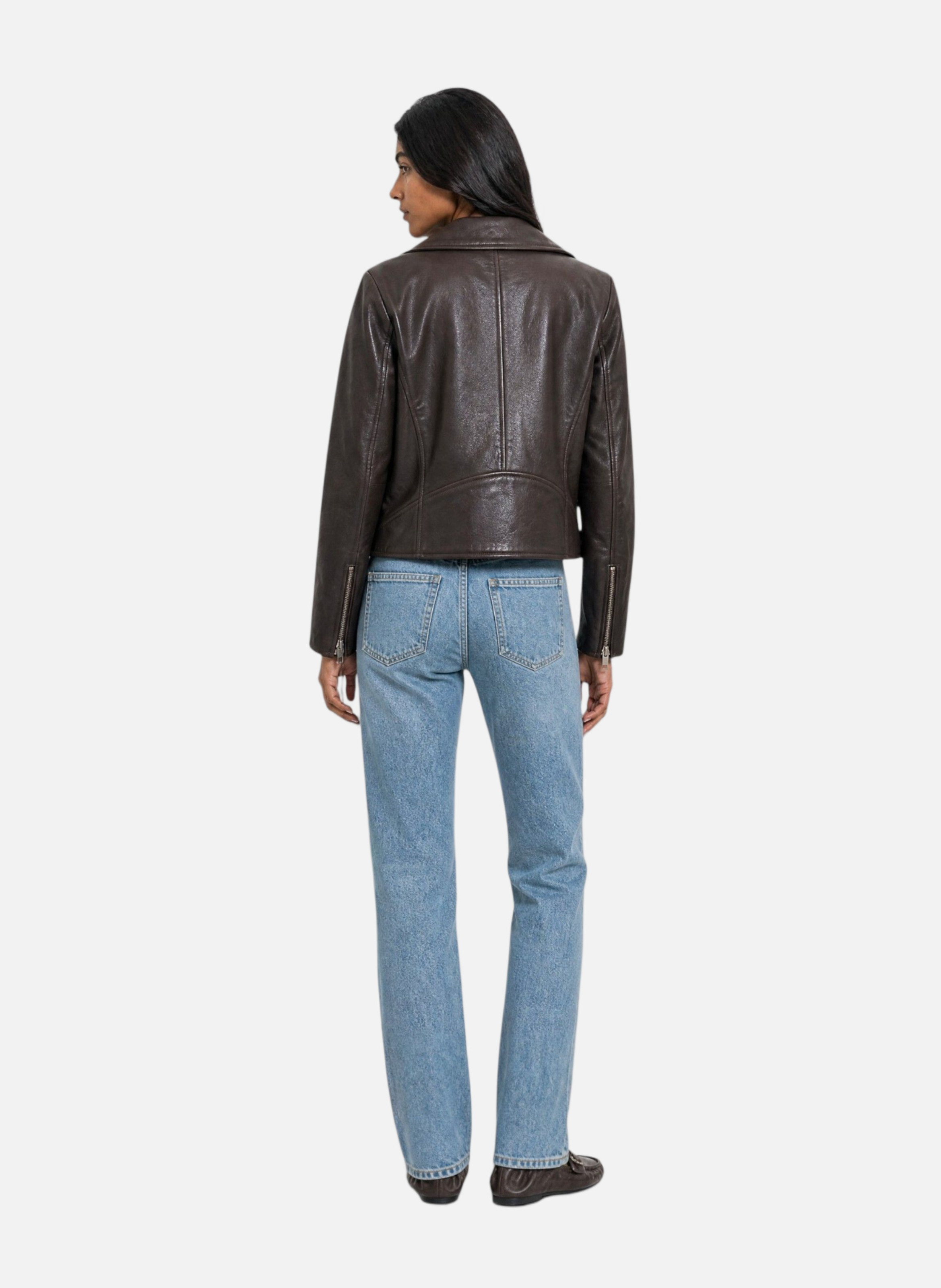 Brown leather jacket THE KOOPLES Brown