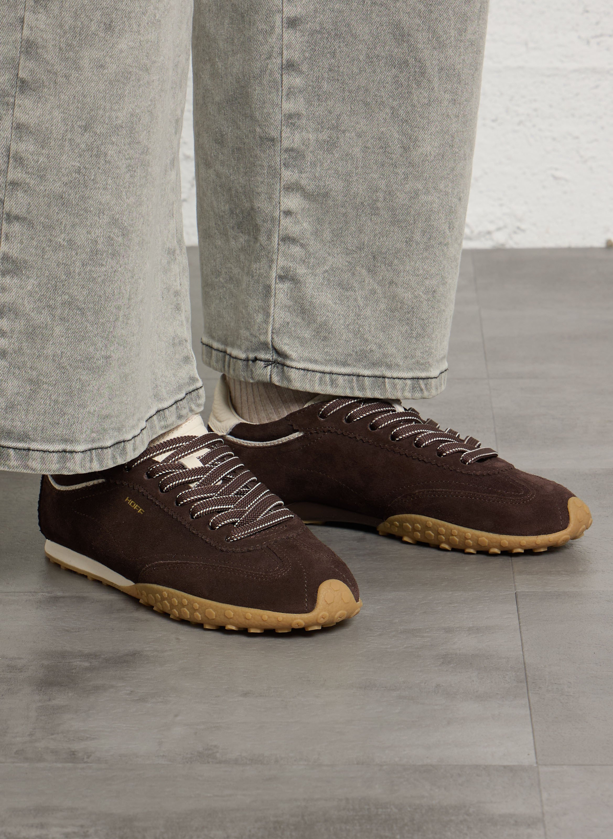 Lage, leren sneakers HOFF Bruin