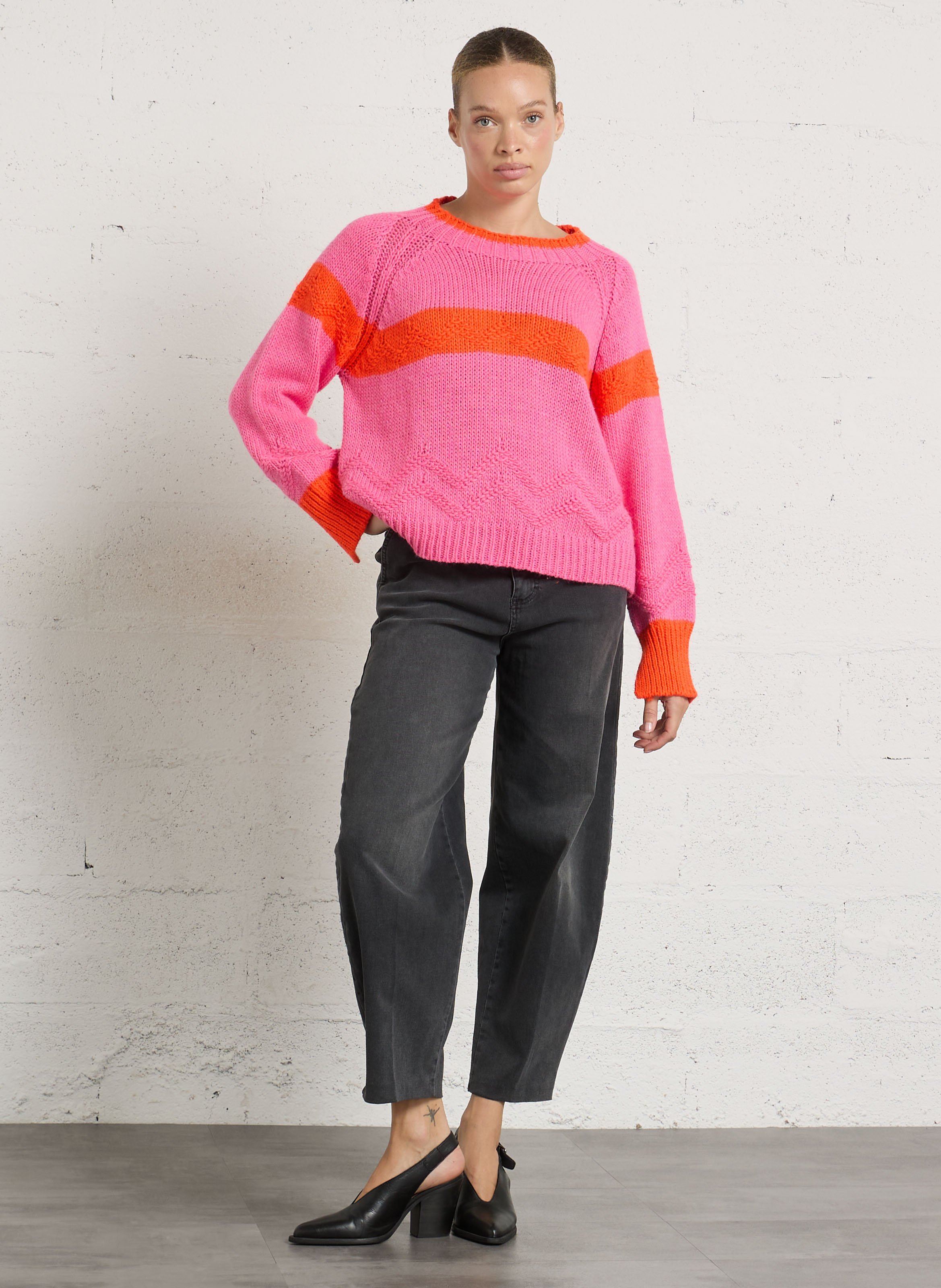 Oversized Long Sleeve Sweater DR BLOOM Pink