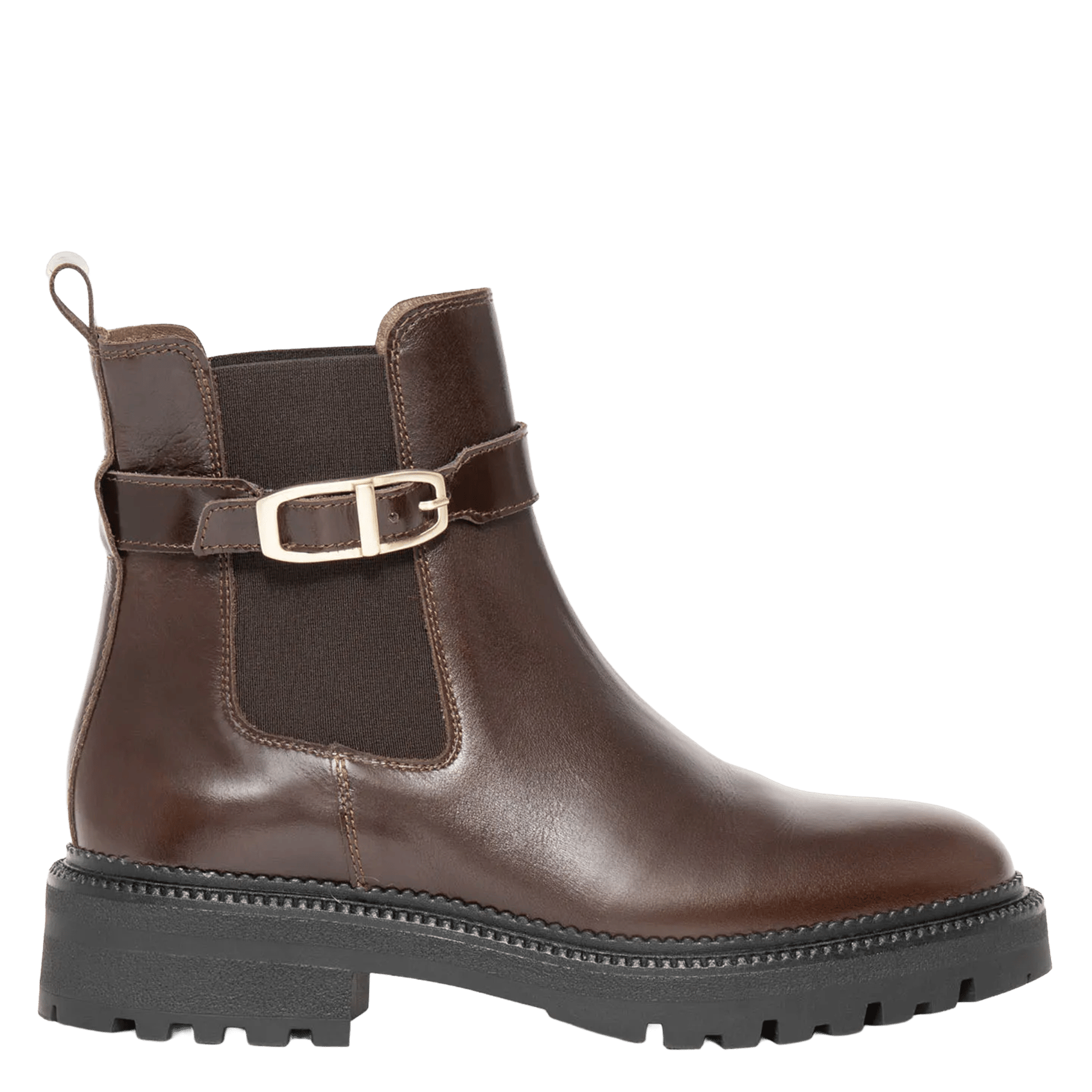 Lederstiefeletten mit Schnalle BOCAGE Braun