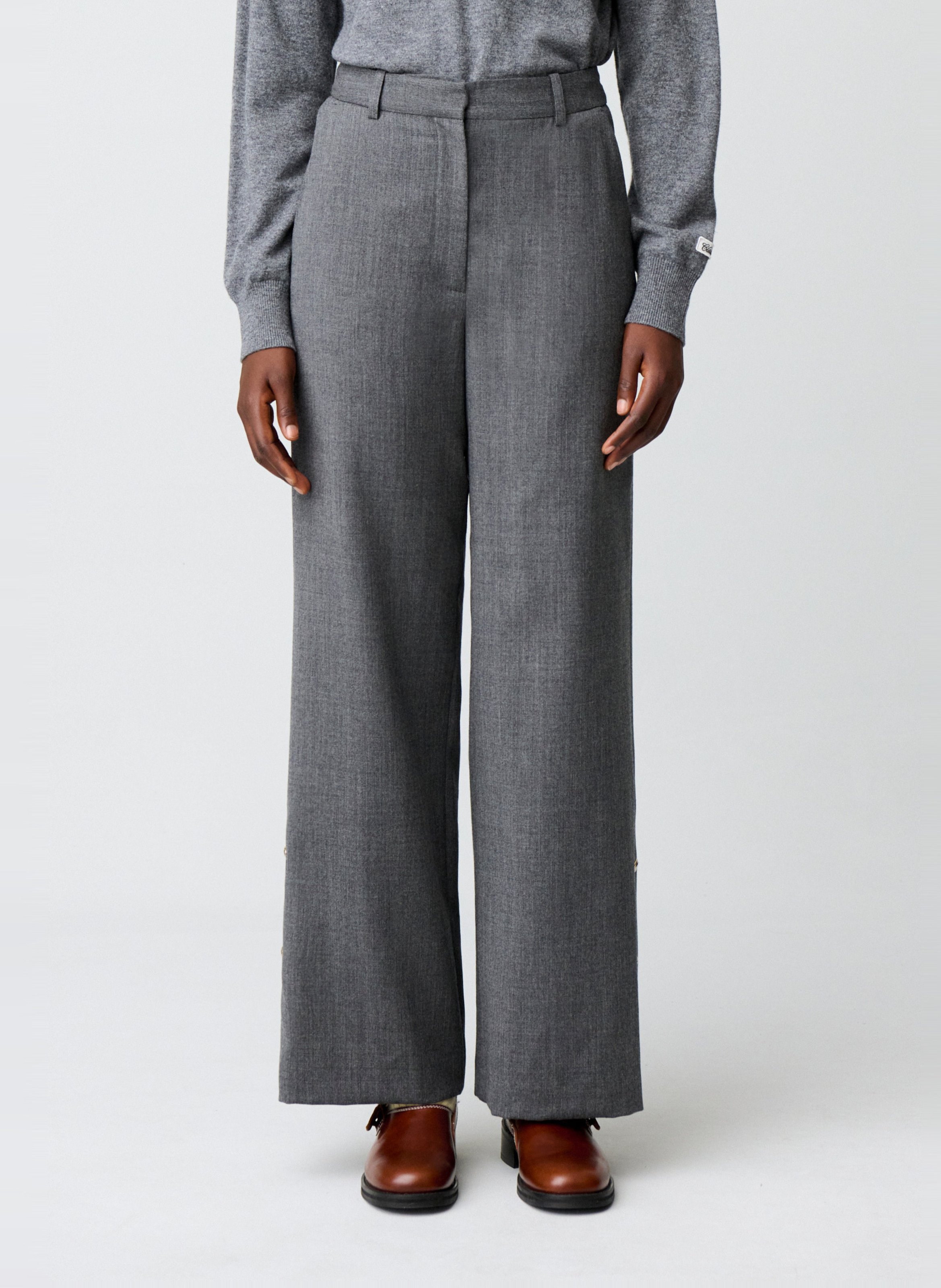 Pantalon évasé en laine CLAUDIE PIERLOT Gris
